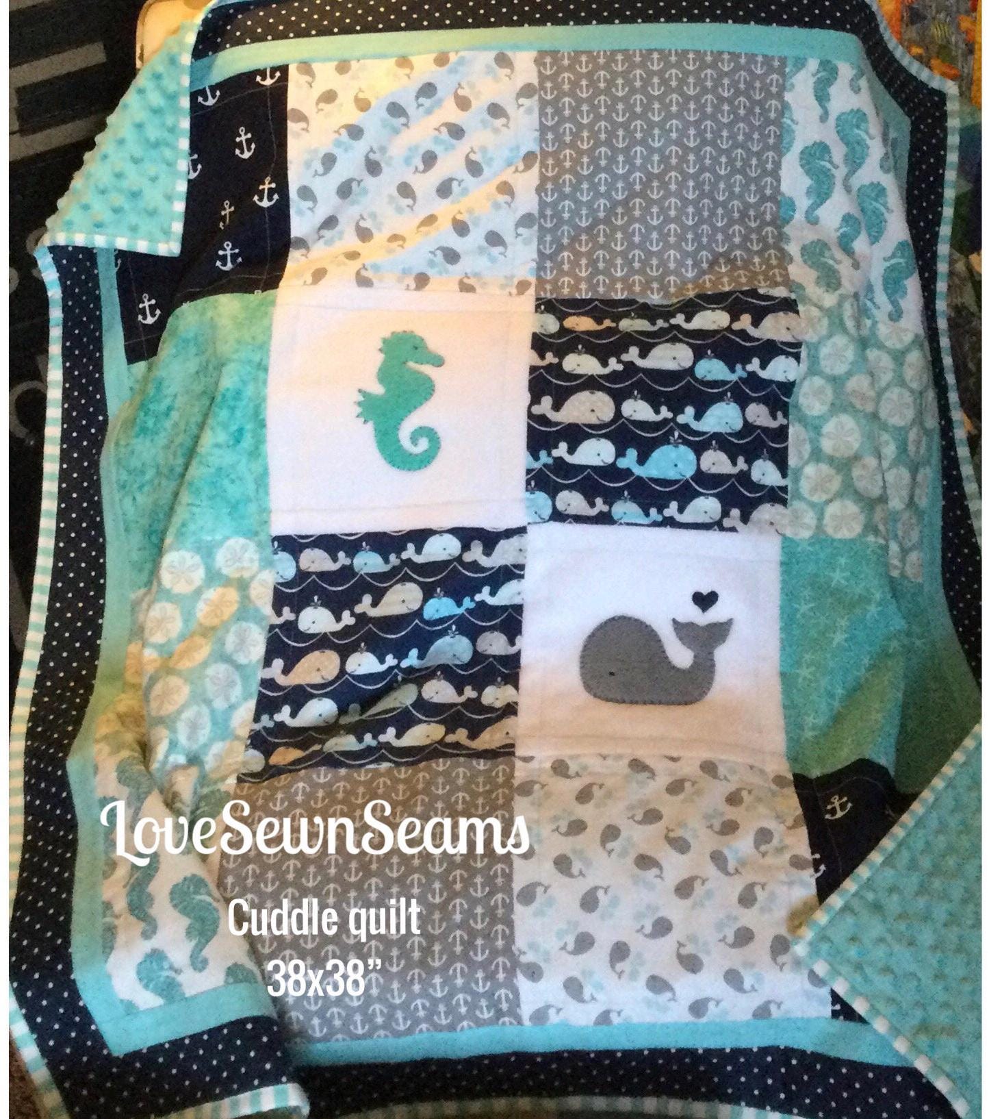 Nautical quilt/Baby quilt/Handmade quilt/Coastal quilt