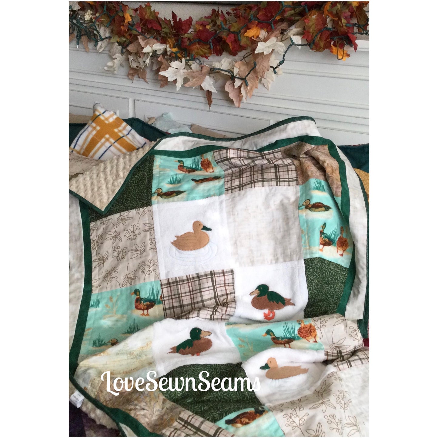 Duck quilt/Mallard ducks/nature quilt/lake quilt