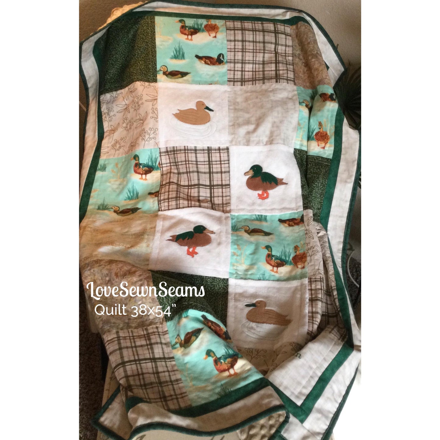 Duck quilt/Mallard ducks/nature quilt/lake quilt