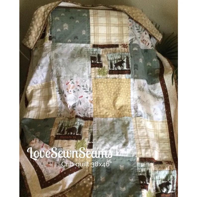 Lodge quilt/Woodland quilt/Moose Bear quilt
