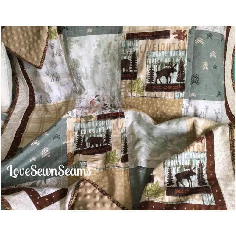 Lodge quilt/Woodland quilt/Moose Bear quilt