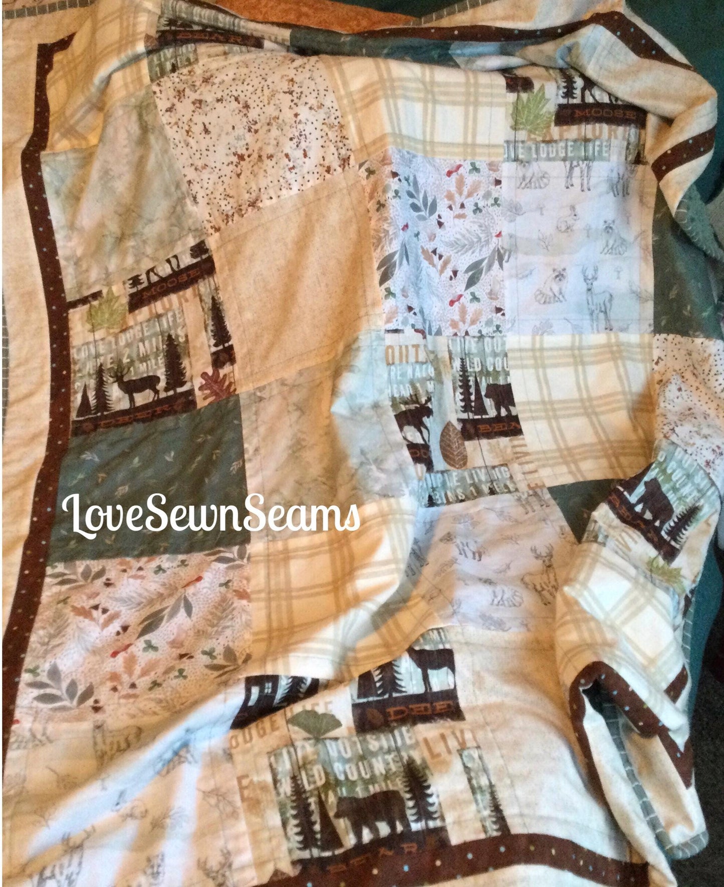 Lodge quilt/Woodland quilt/Moose Bear quilt