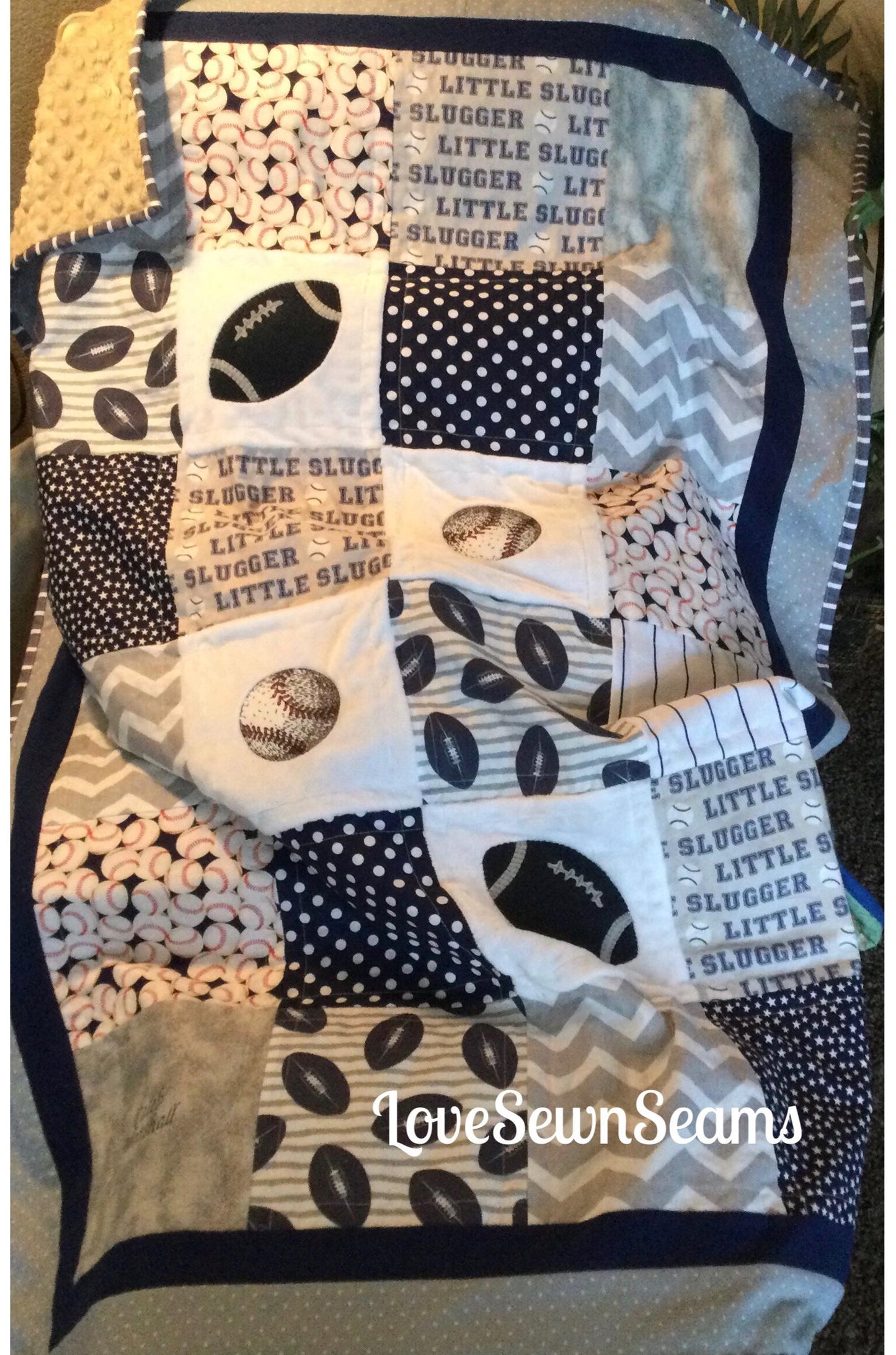 Sports quilt/Football baby quilt/Sports Set/Baseball quilt/Baseball Baby quilt/Sports baby quilt/Football Lovey/Baseball Lovey
