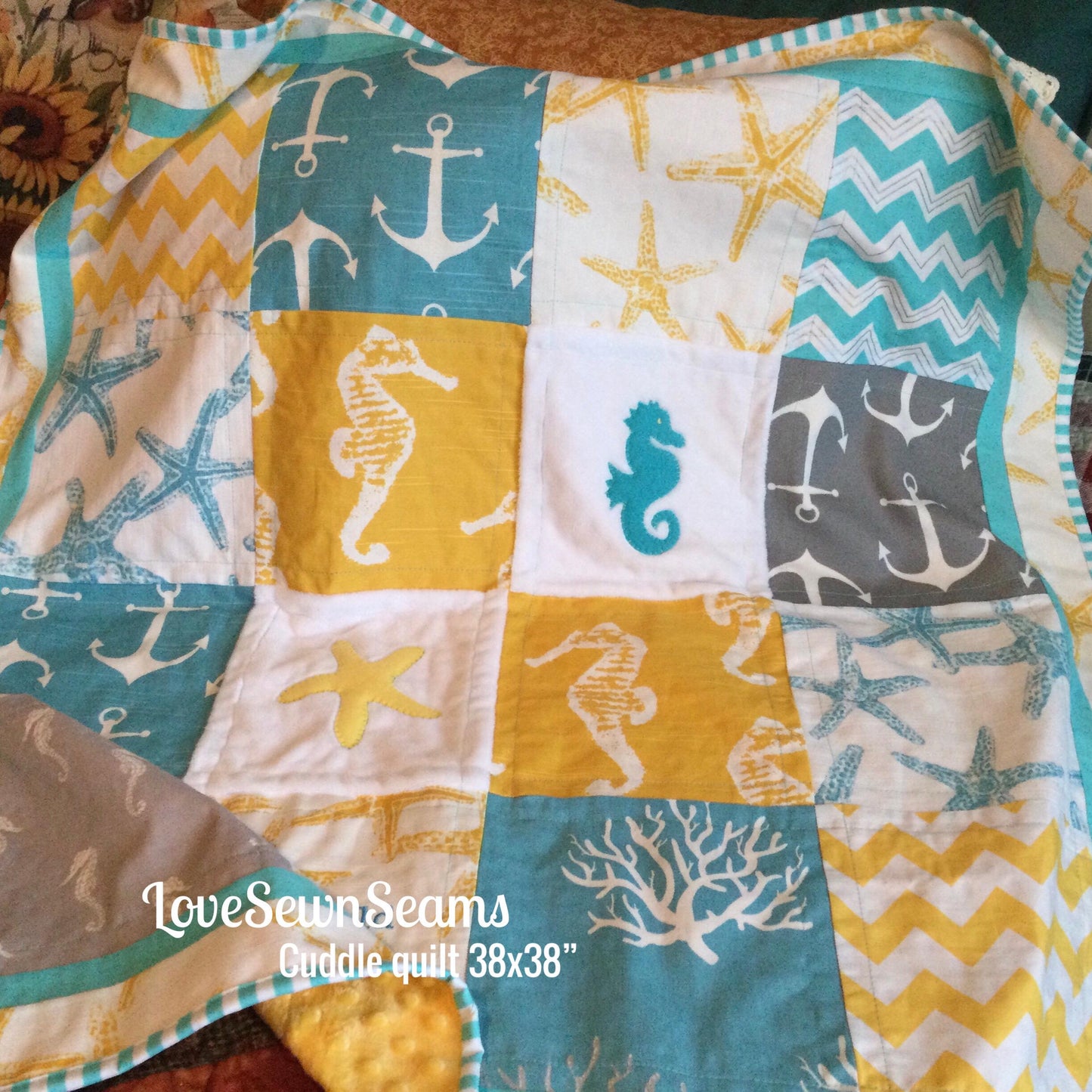 Sunshine quilt/Beach quilt/Seahorse/Starfish/Many size options