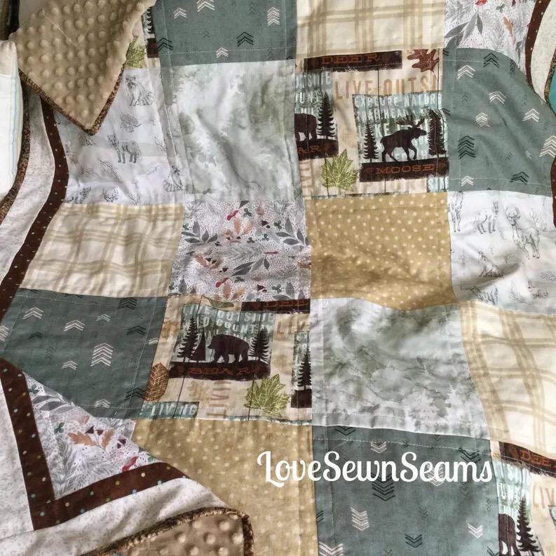 Lodge quilt/Woodland quilt/Moose Bear quilt