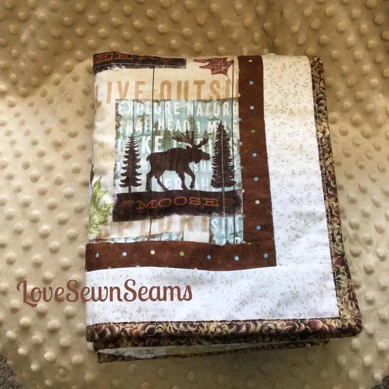Lodge quilt/Woodland quilt/Moose Bear quilt