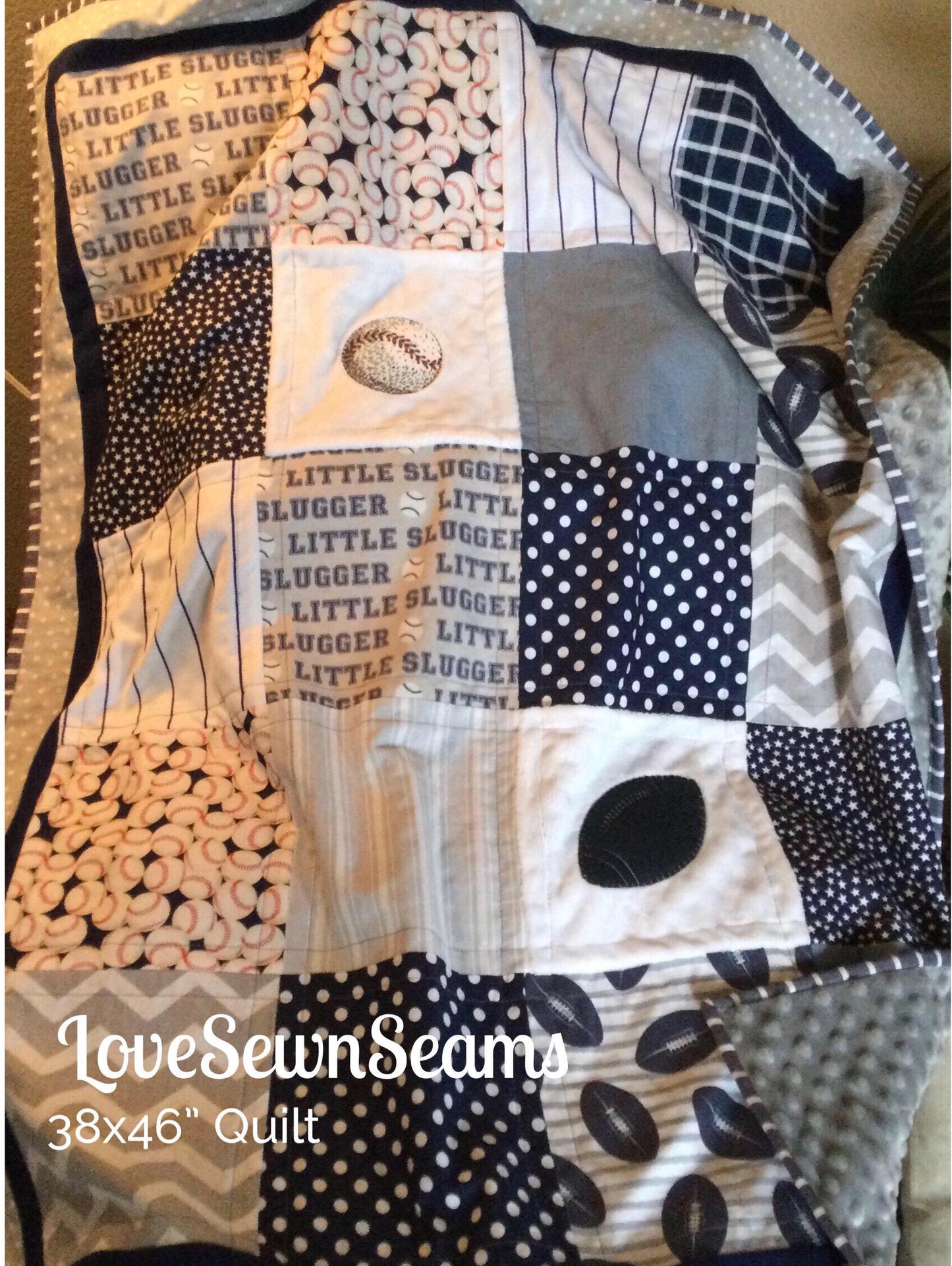 Sports quilt/Football baby quilt/Sports Set/Baseball quilt/Baseball Baby quilt/Sports baby quilt/Football Lovey/Baseball Lovey