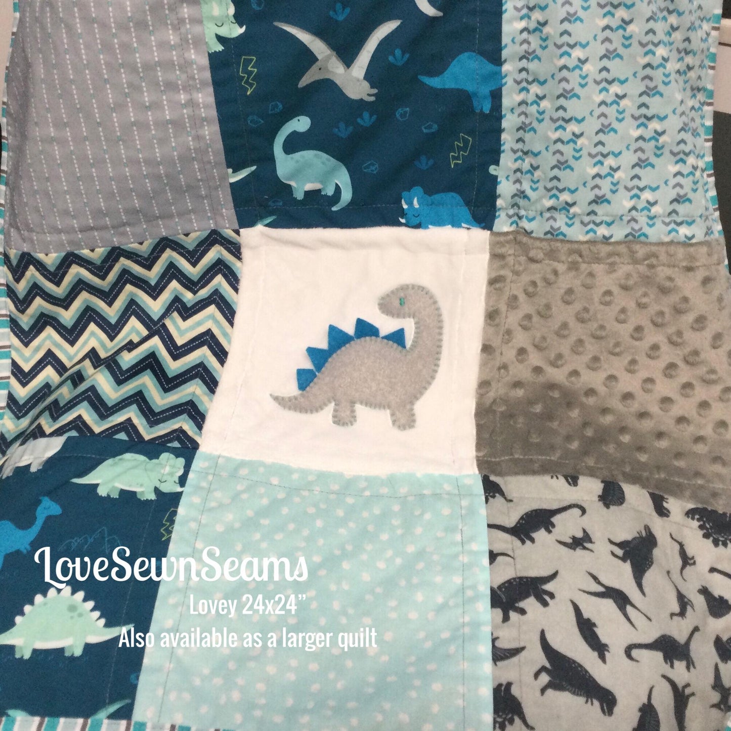 Dinosaur quilt/Dino Lovey/Dinosaur blanket/Dinosaur Lovey/Dinosaur baby quilt/personalized Lovey
