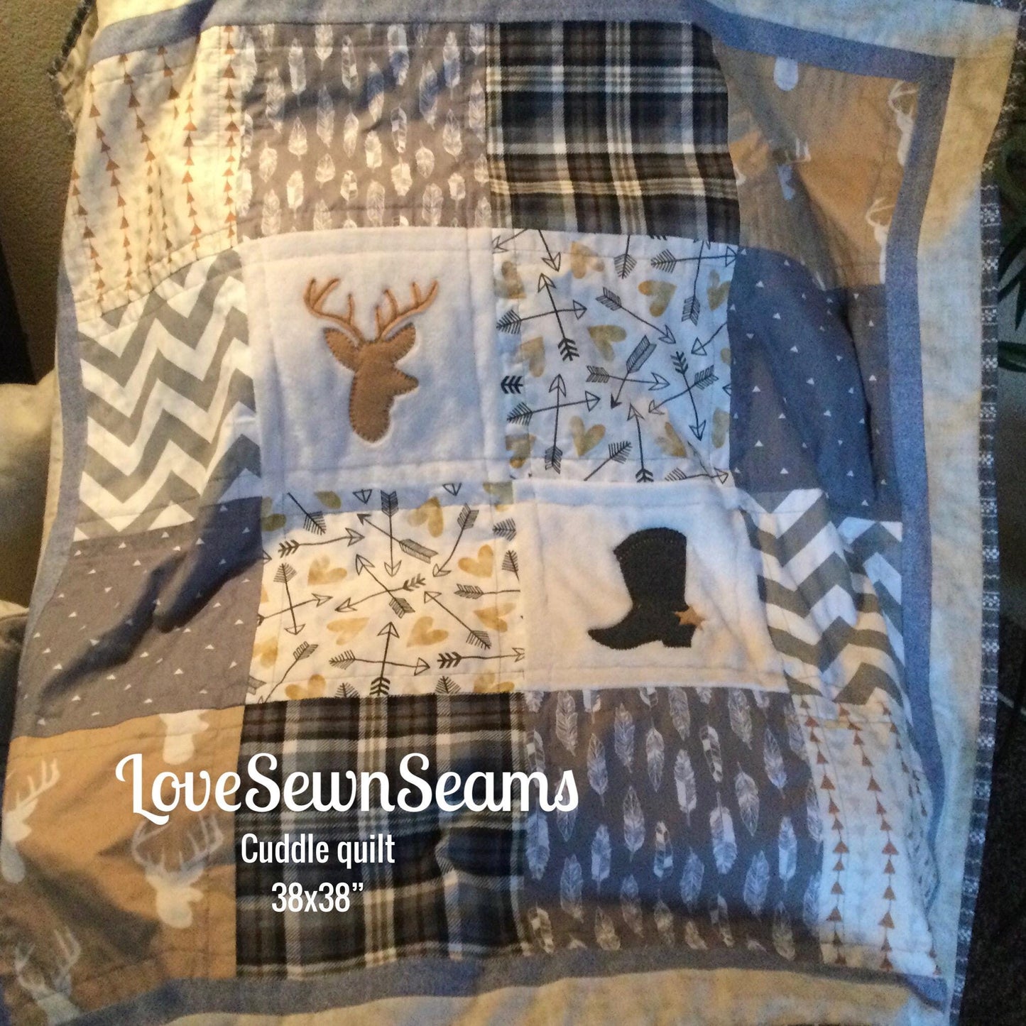 Cowboy QUILT/Rustic Quilt/Texas quilt/Cowboys/Neutral quilt/Western Quilt