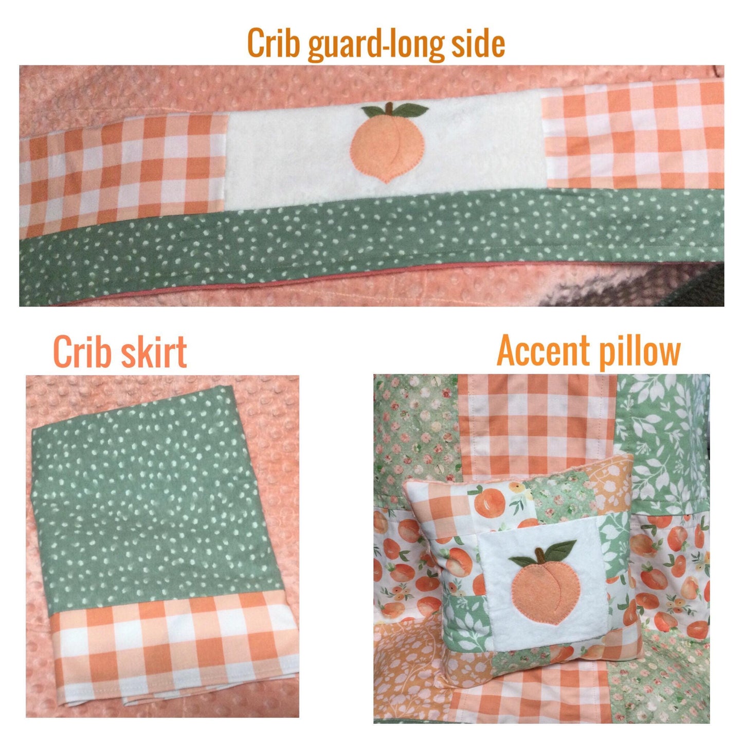 Peaches n Sage quilt/Peaches quilt/Peach quilt/Peaches n cream quilt/Peach fruit