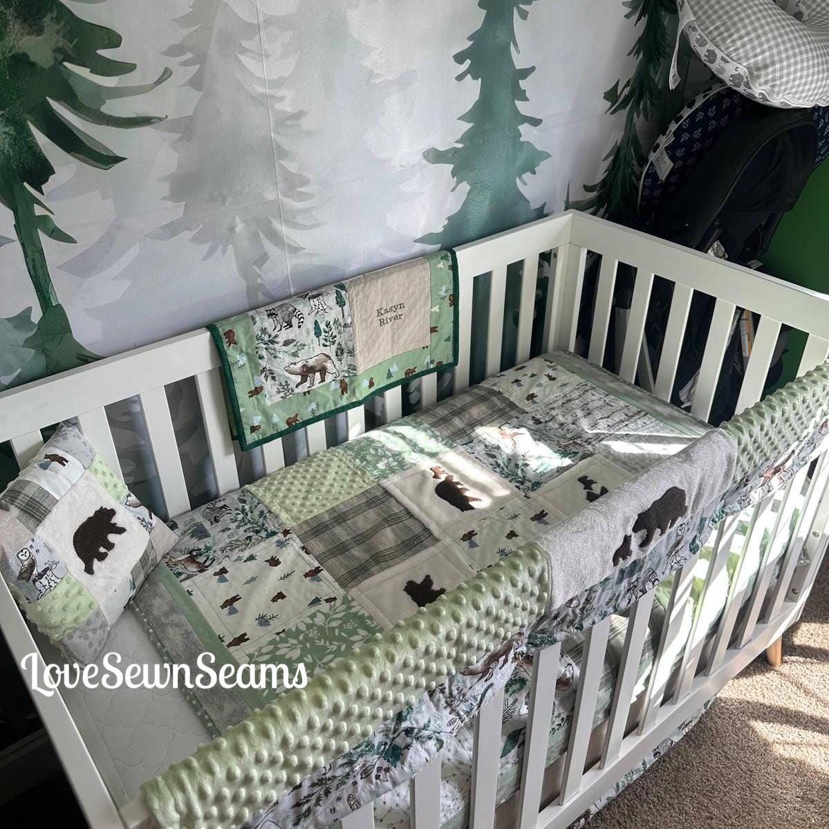 Bear quilt/Woodland quilt/Wilderness Quilt/Rustic quilt/Lodge/Appliqué quilt/Northwoods quilt/Hunter quilt/handmade quilt