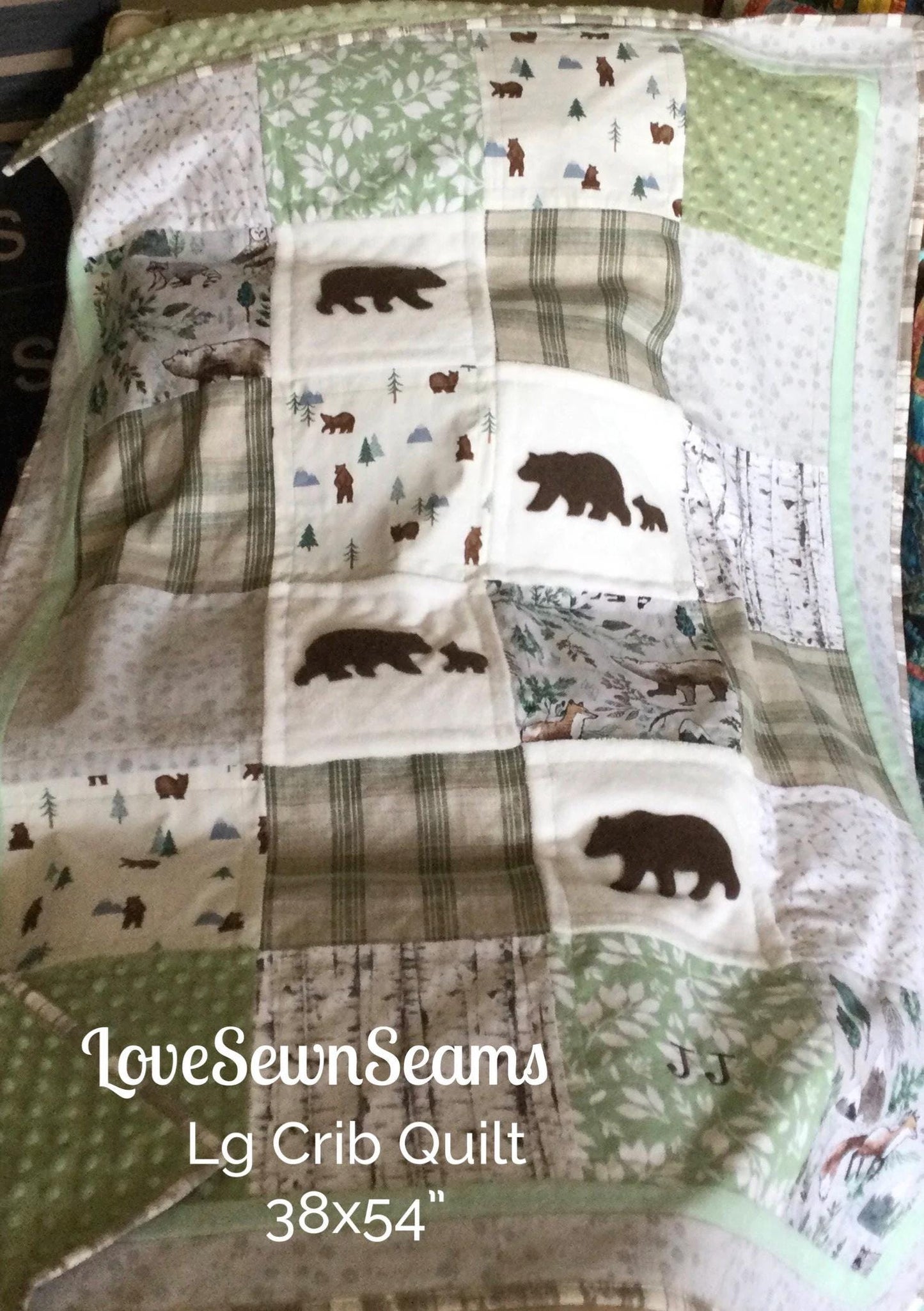 Bear quilt/Woodland quilt/Wilderness Quilt/Rustic quilt/Lodge/Appliqué quilt/Northwoods quilt/Hunter quilt/handmade quilt