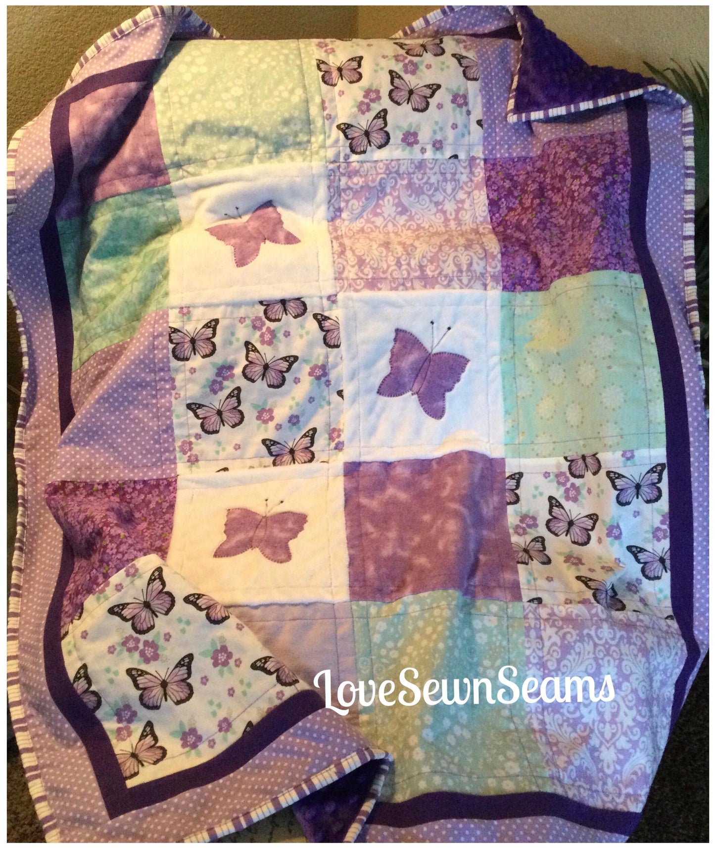 Butterfly quilt/Garden quilt/Baby quilt/Butterfly/New Life quilt