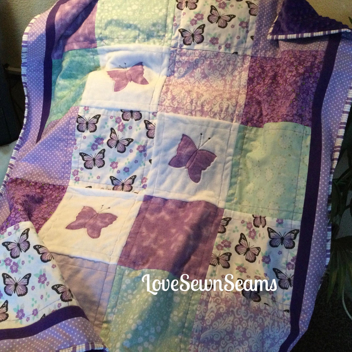Butterfly quilt/Garden quilt/Baby quilt/Butterfly/New Life quilt