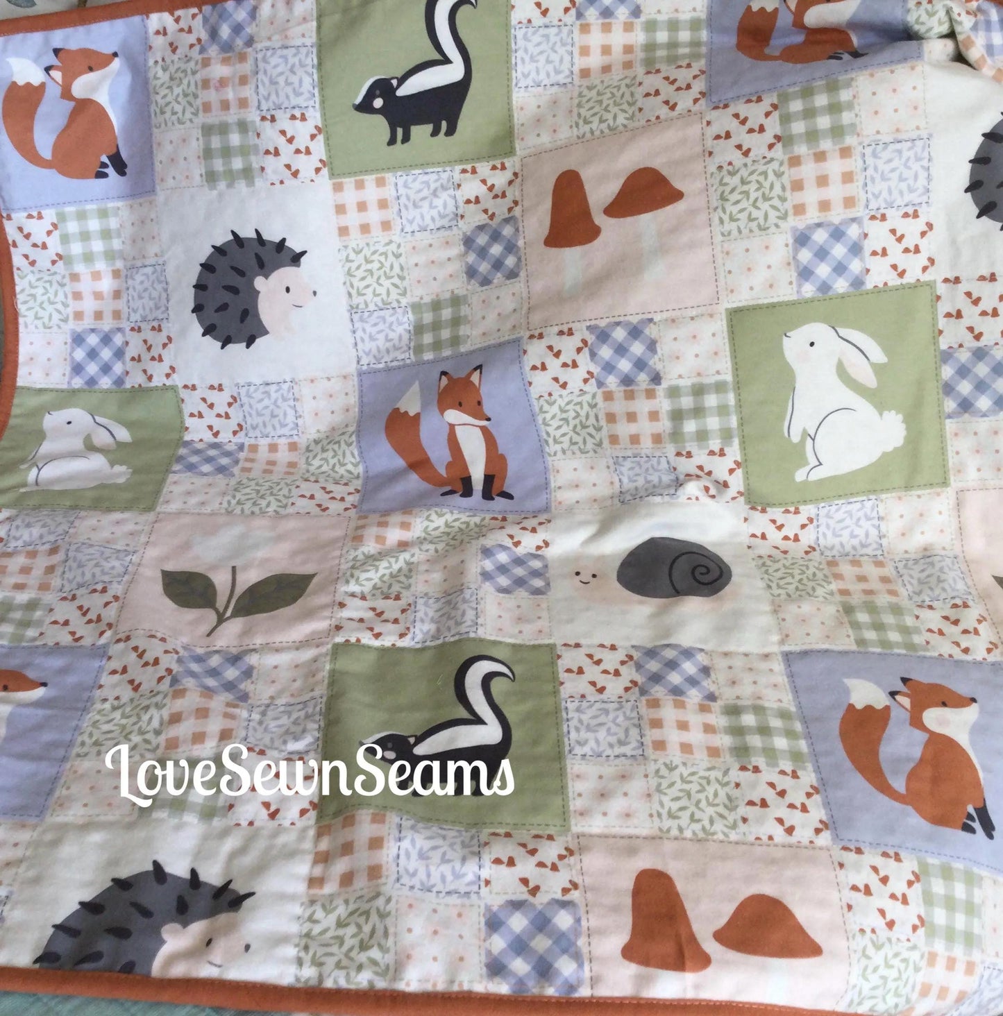 Fox quilt/Woodland quilt/Flannel and Minky quilt/Nature quilt