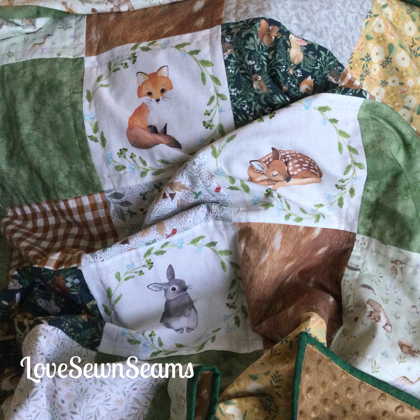 Forest friends quilt~woodland quilt~Forest quilt