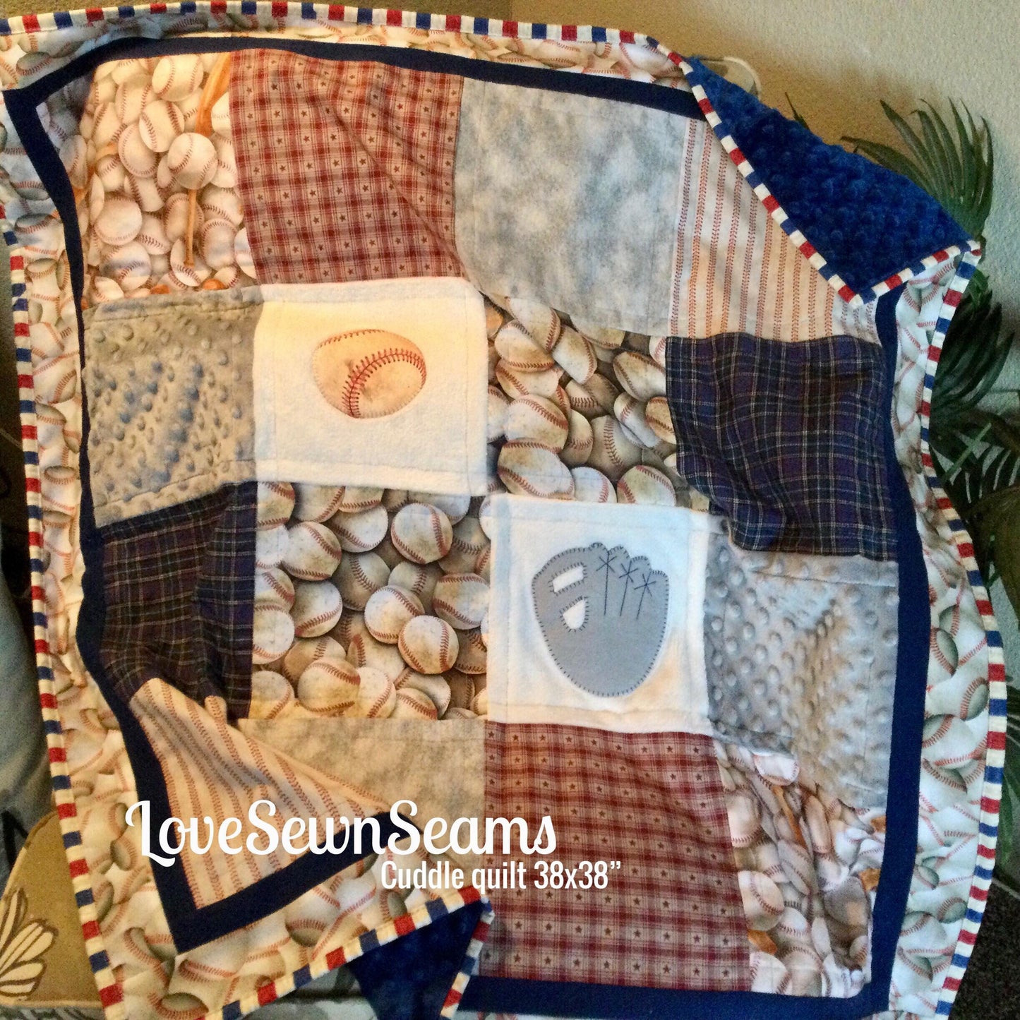 Vintage Style Baseball quilt/Baseball Nursery/Baseball/Mini Crib Set