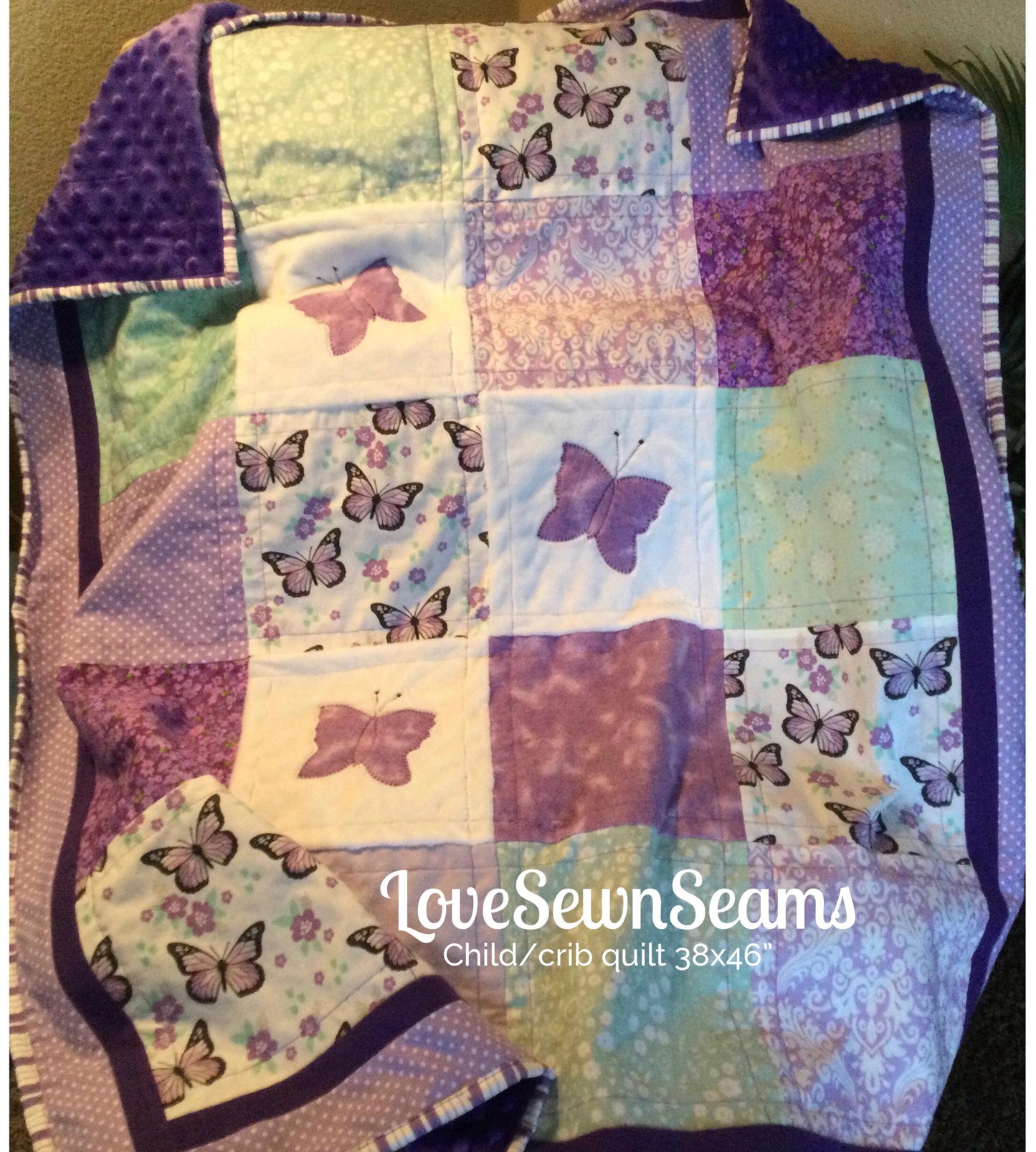 Butterfly quilt/Garden quilt/Baby quilt/Butterfly/New Life quilt