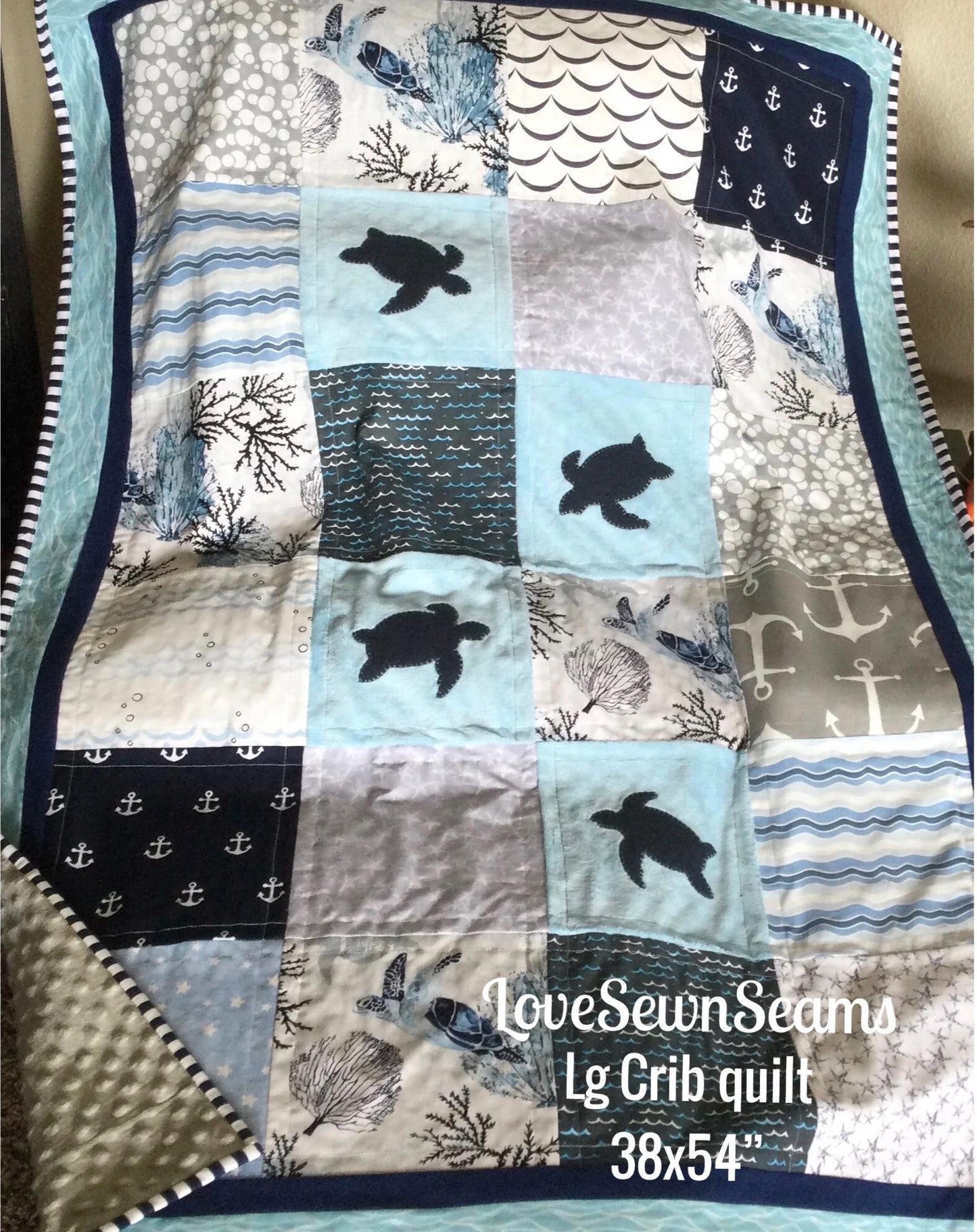 SEA TURTLE QUILT/Sea turtles/Ocean quilt/Handmade quilt