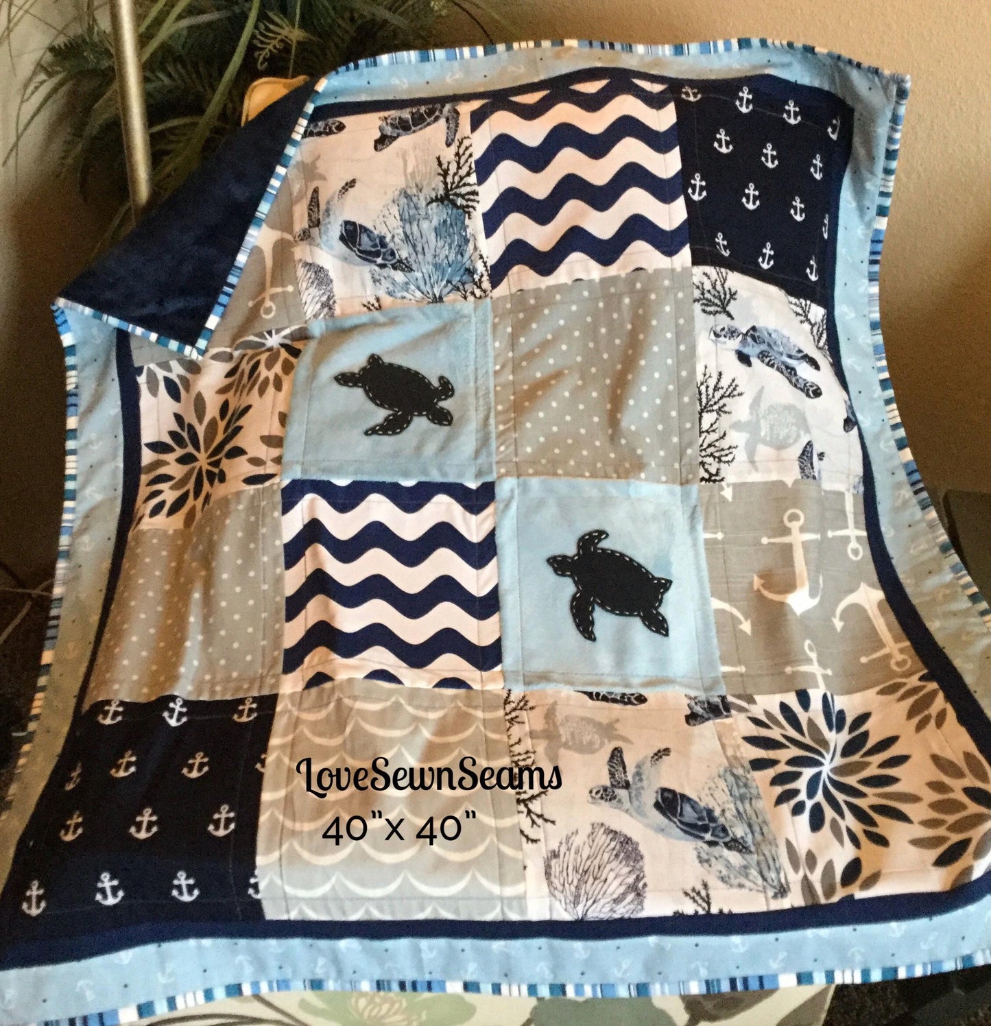 SEA TURTLE QUILT/Sea turtles/Ocean quilt/Handmade quilt