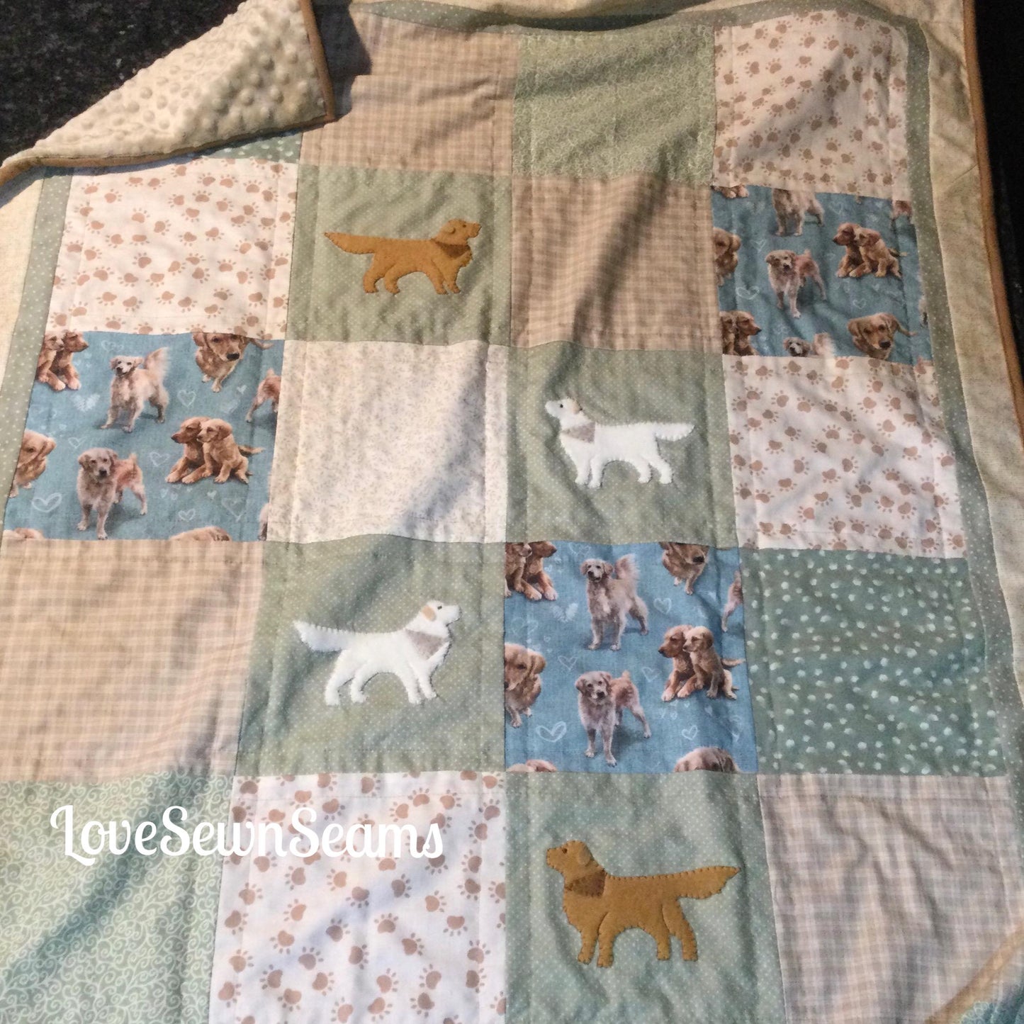 Golden Retriever quilt/Golden Retriever Lovey/Golden Retriever/Dog quilt