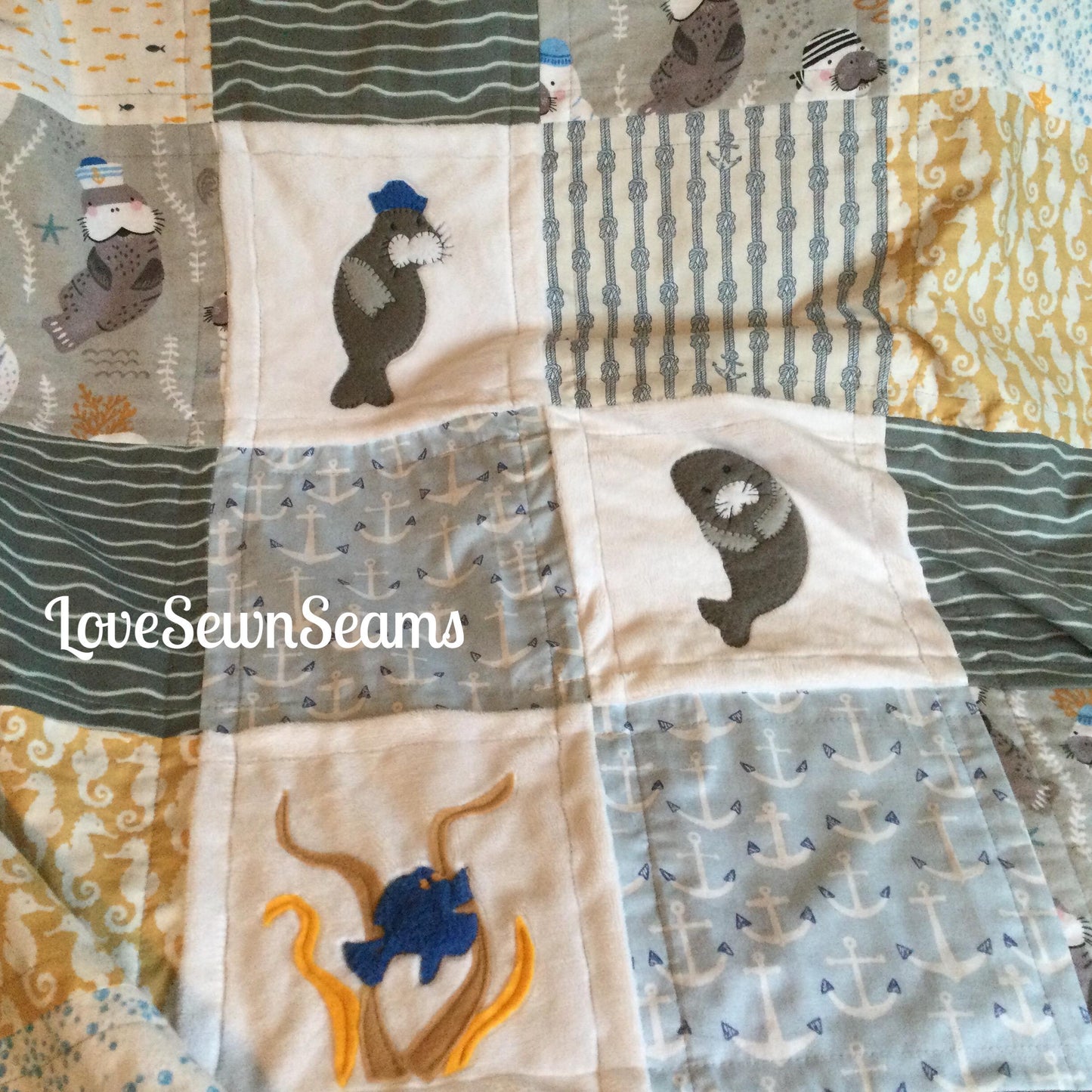 Manatee quilt~Gentle giant quilt~Mercy the Manatee