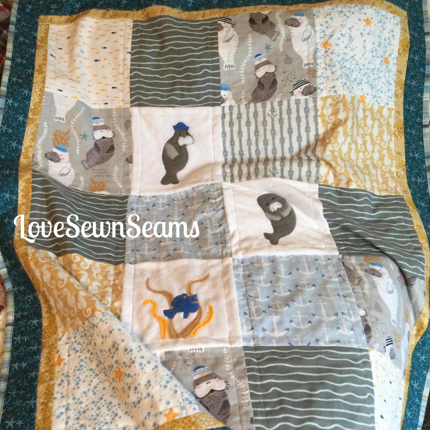 Manatee quilt~Gentle giant quilt~Mercy the Manatee