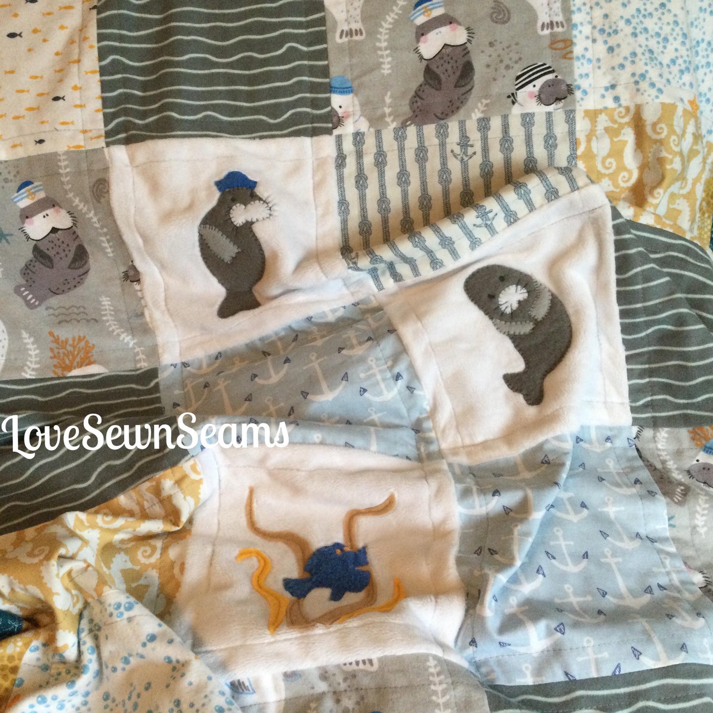 Manatee quilt~Gentle giant quilt~Mercy the Manatee