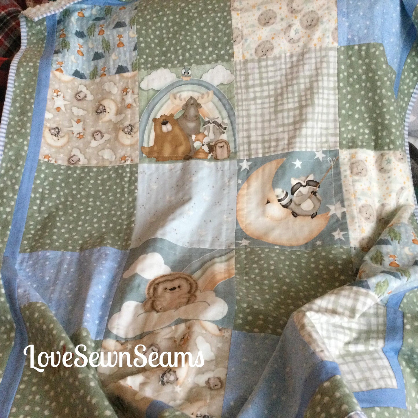 Woodland quilt/Forest Friends quilt/Moose quilt/Moon quilt/Dream Big