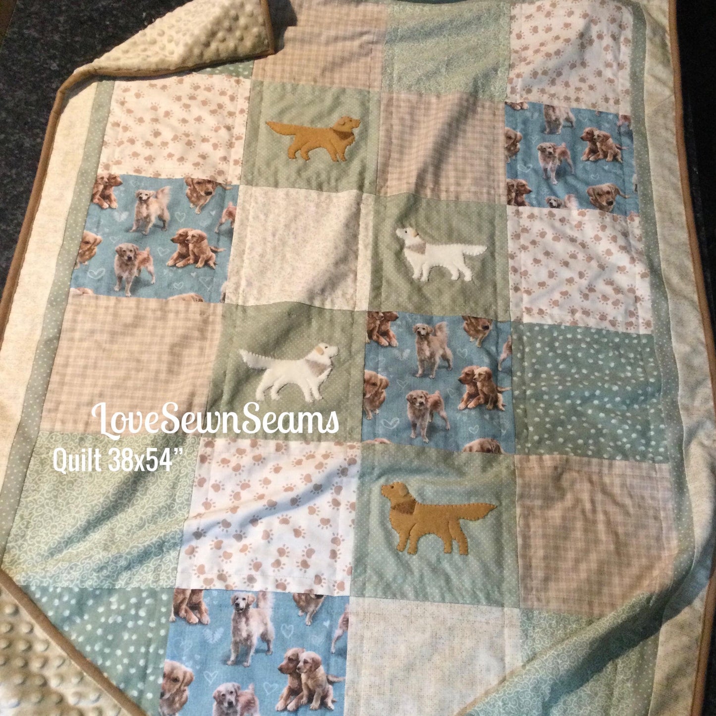 Golden Retriever quilt/Golden Retriever Lovey/Golden Retriever/Dog quilt