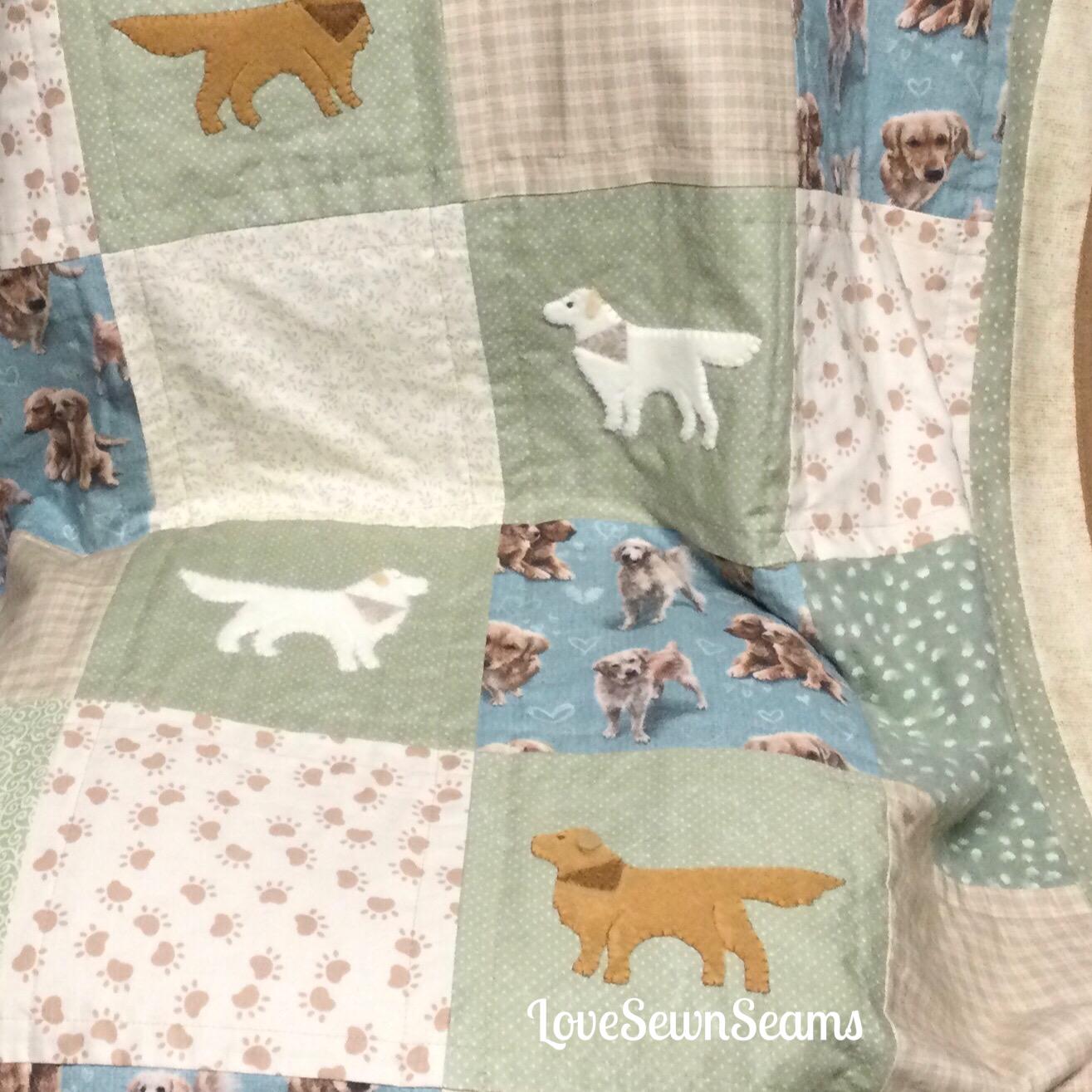 Golden Retriever quilt/Golden Retriever Lovey/Golden Retriever/Dog quilt