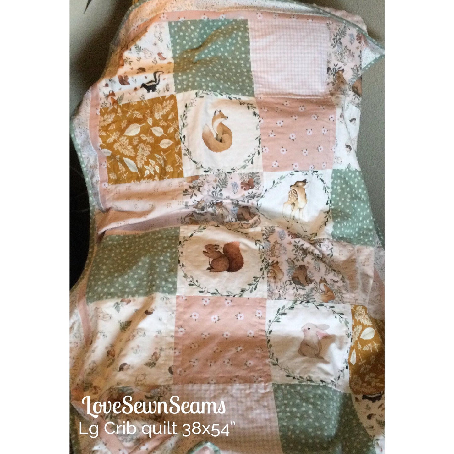 LITTLE Fawn and friends Quilt/Forest Friends/Woodland quilt/Handmade in USA/Baby quilt/Select your animals