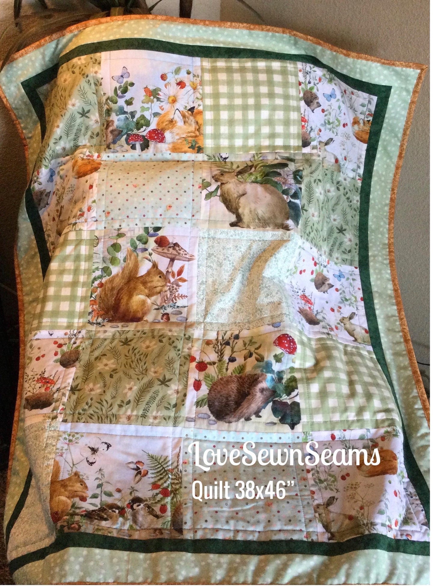 Forest Hollow Quilt*Woodland friends quilt~Woodland quilt~Handmade in USA~Baby quilt