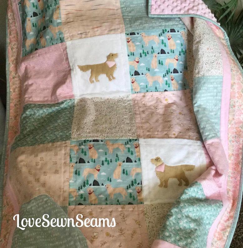 Golden Retriever quilt/Handmade in USA/Best friend quilt