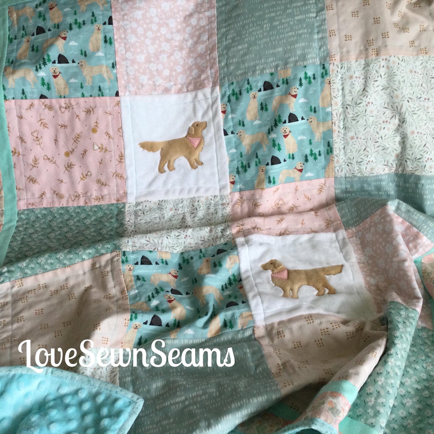 Golden Retriever quilt/Handmade in USA/Best friend quilt