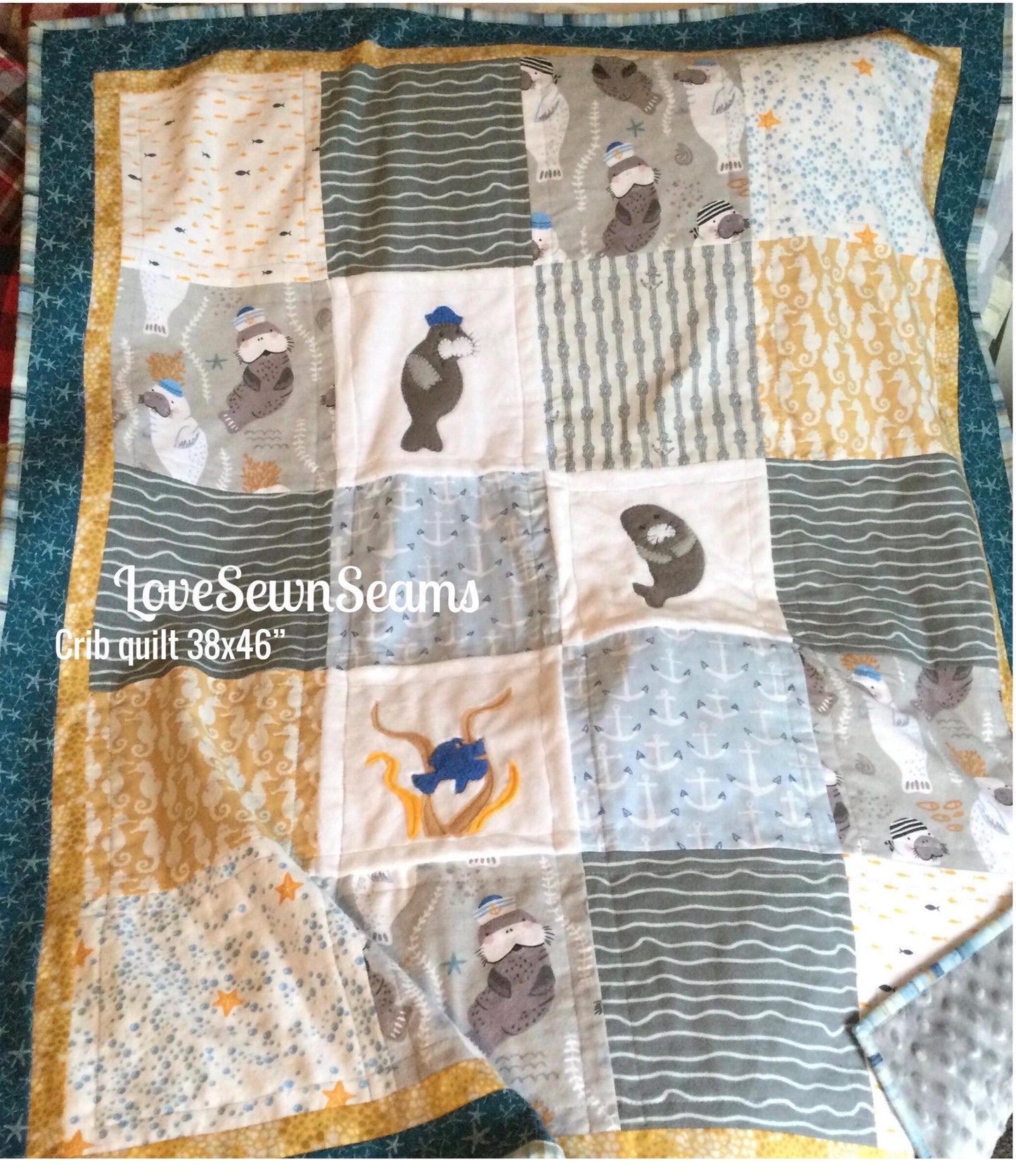 Manatee quilt~Gentle giant quilt~Mercy the Manatee