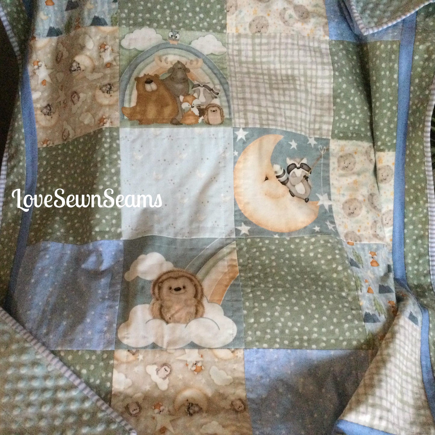 Woodland quilt/Forest Friends quilt/Moose quilt/Moon quilt/Dream Big