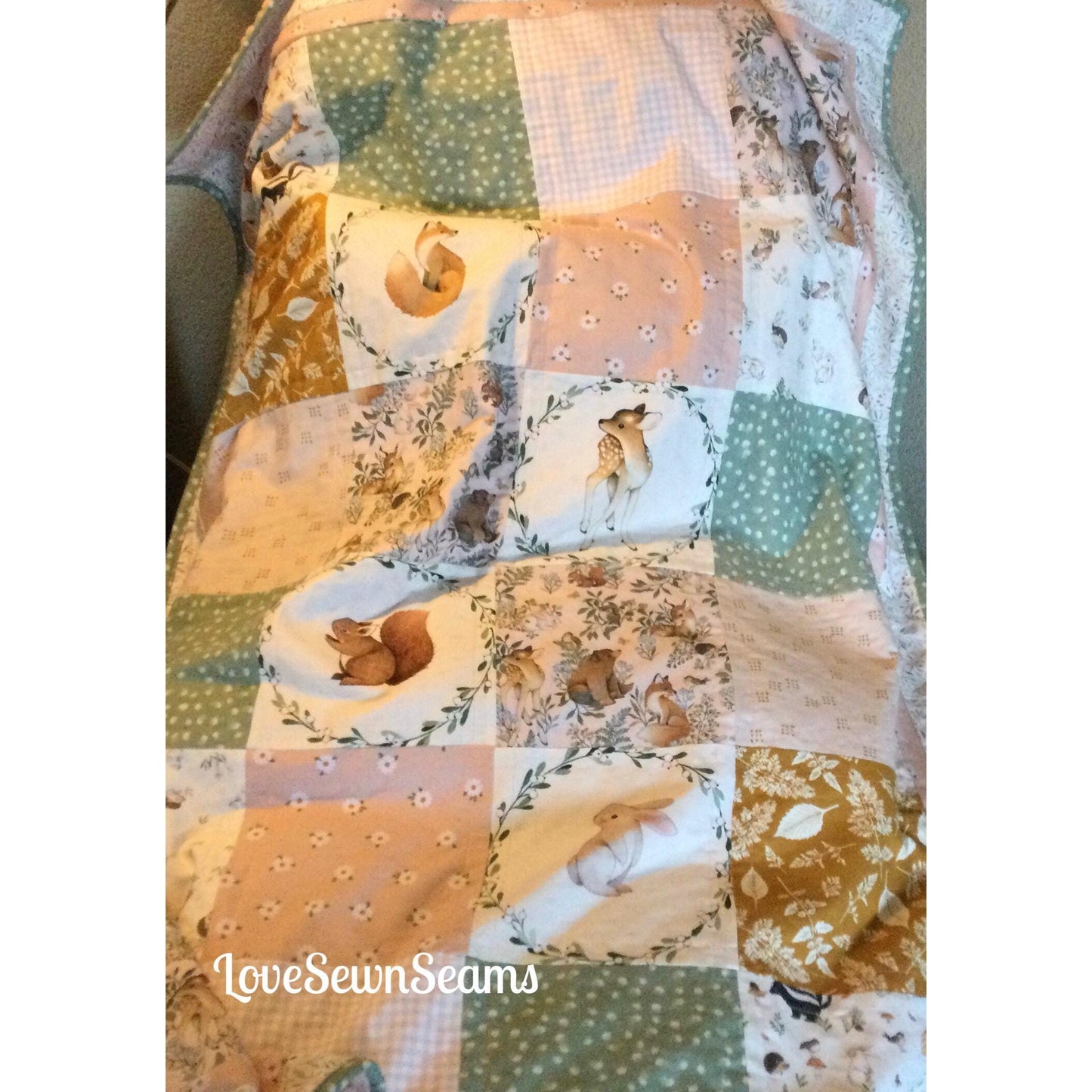 LITTLE Fawn and friends Quilt/Forest Friends/Woodland quilt/Handmade in USA/Baby quilt/Select your animals
