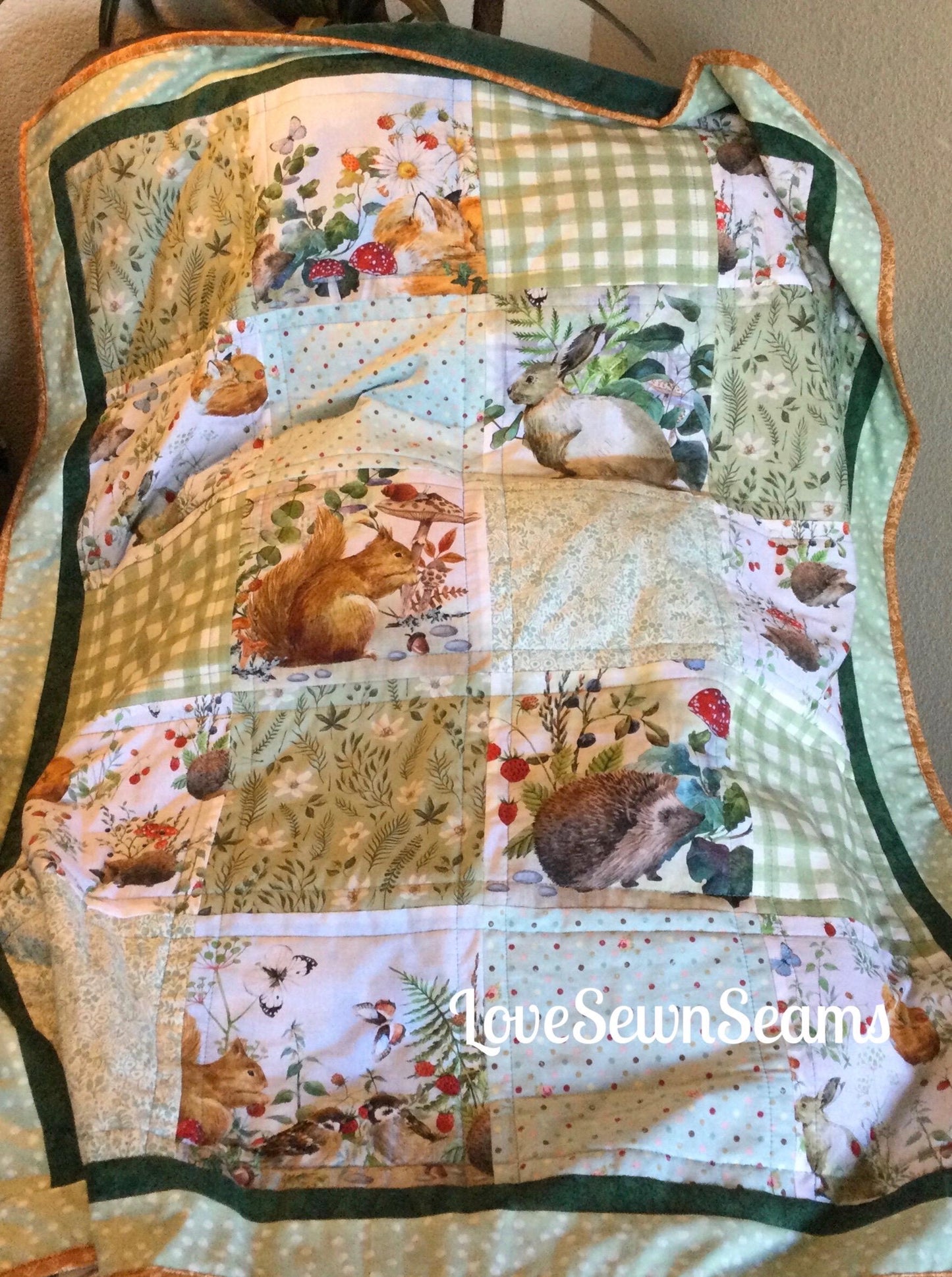 Forest Hollow Quilt*Woodland friends quilt~Woodland quilt~Handmade in USA~Baby quilt
