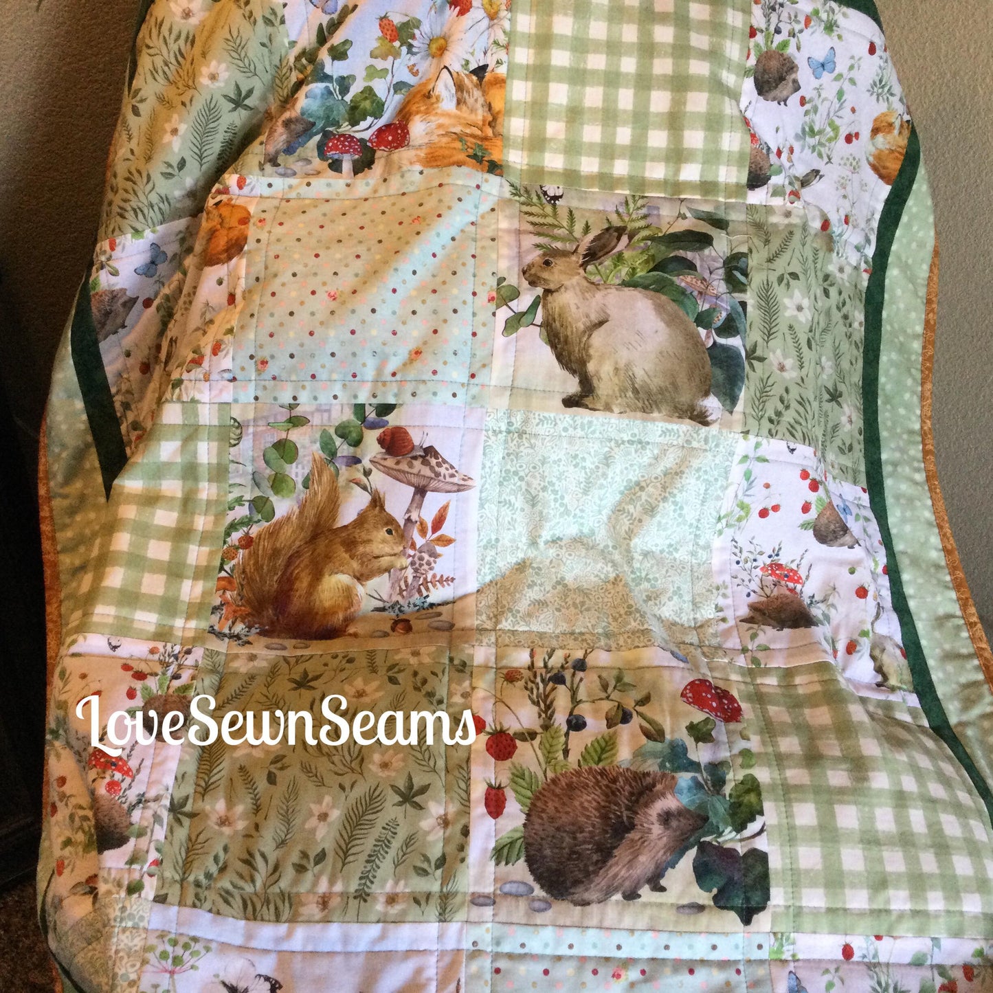 Forest Hollow Quilt*Woodland friends quilt~Woodland quilt~Handmade in USA~Baby quilt