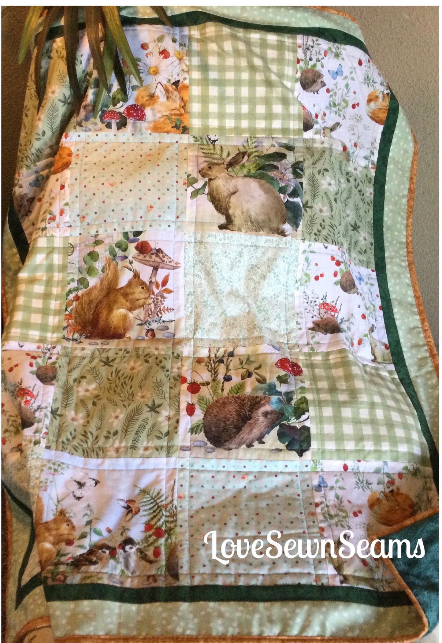 Forest Hollow Quilt*Woodland friends quilt~Woodland quilt~Handmade in USA~Baby quilt