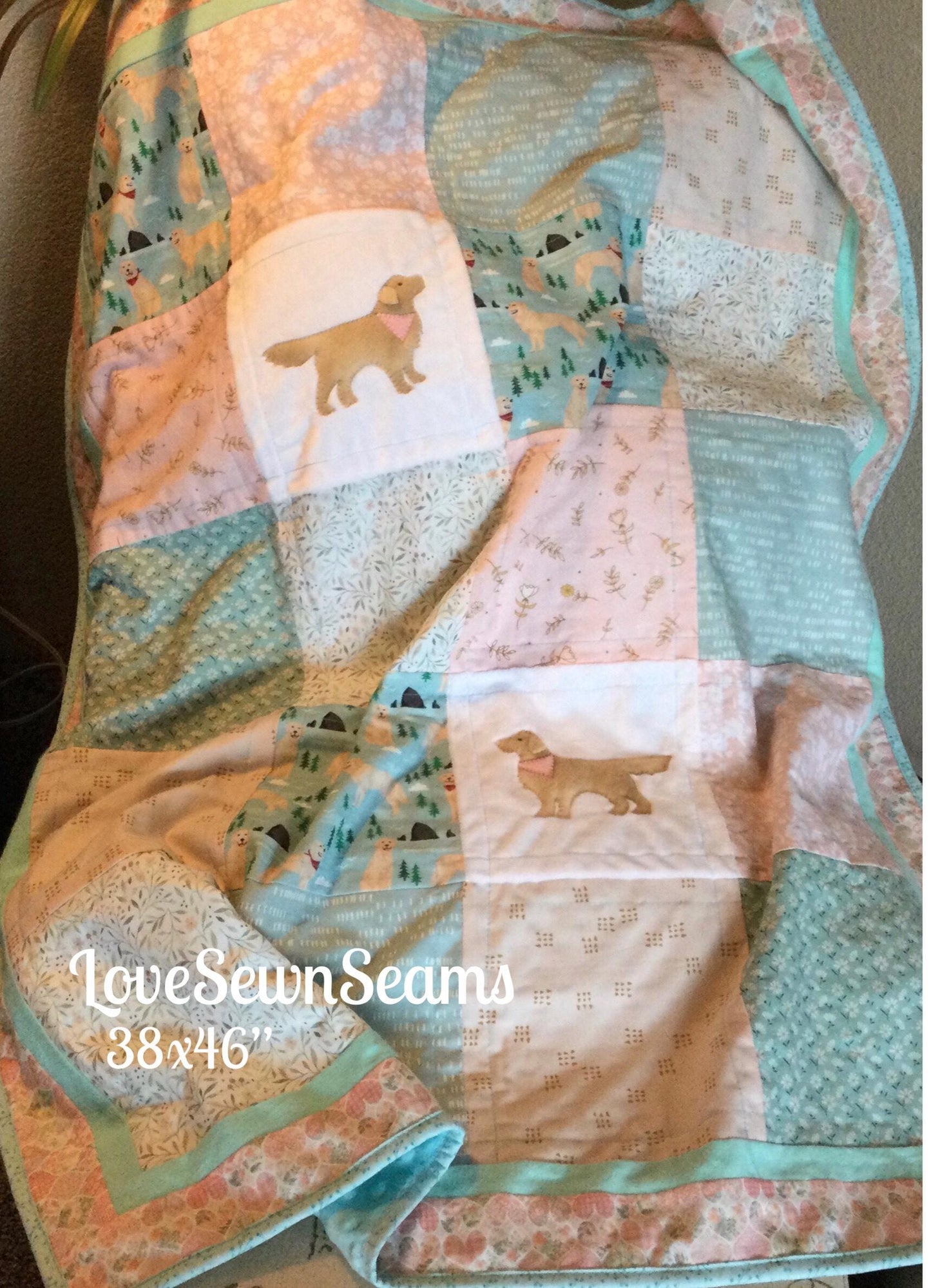 Golden Retriever quilt/Handmade in USA/Best friend quilt