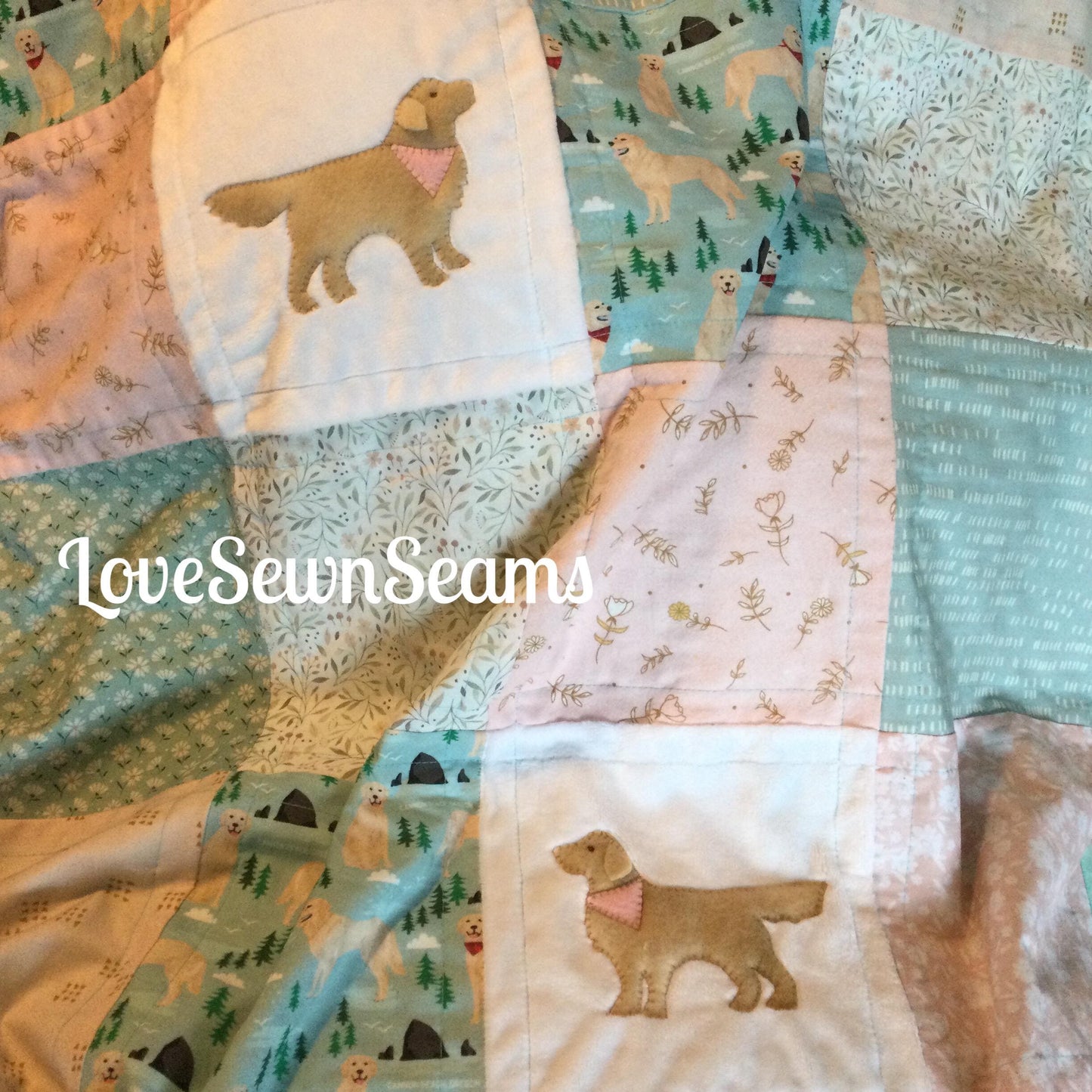 Golden Retriever quilt/Handmade in USA/Best friend quilt