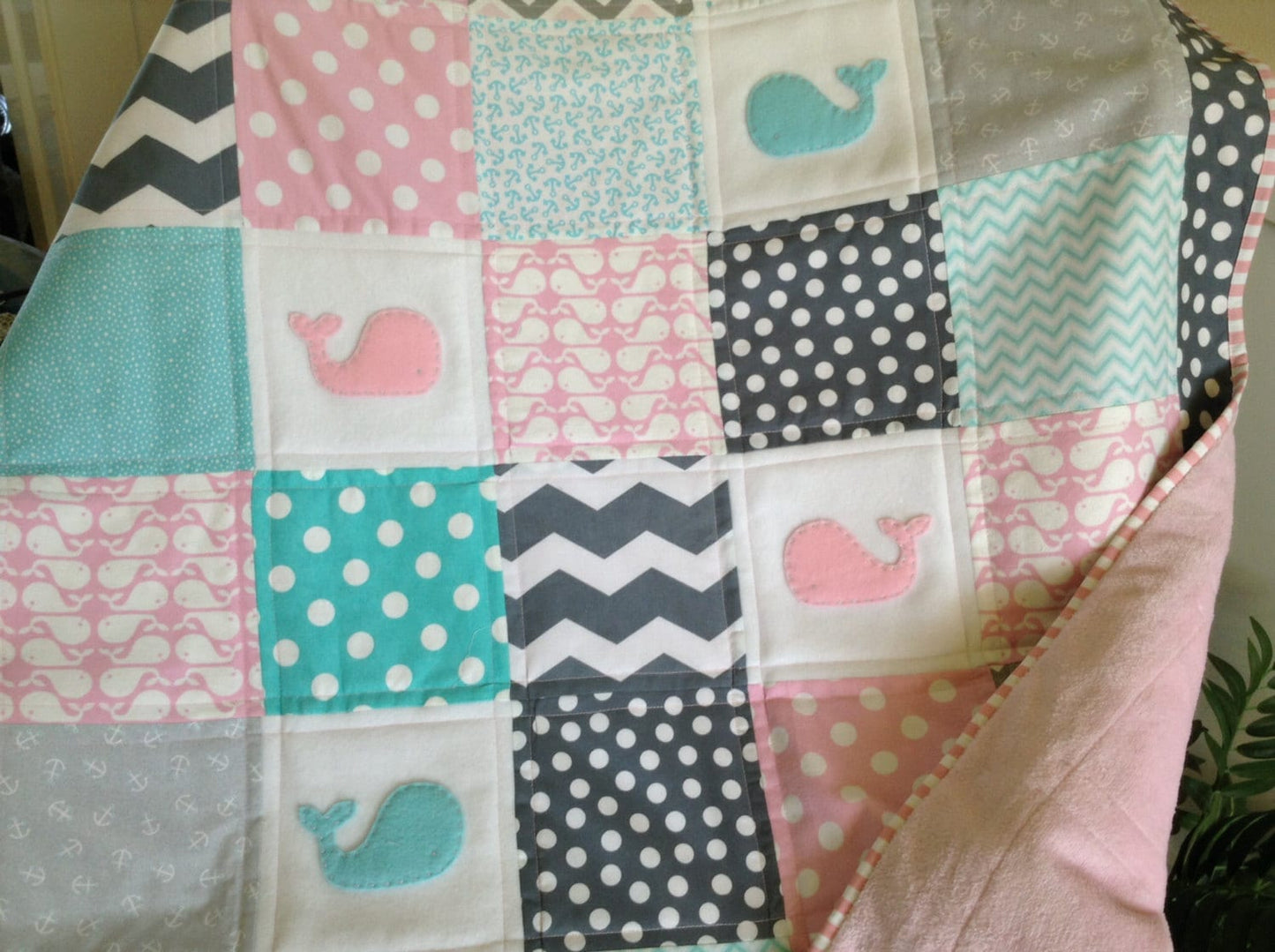 Nautical quilt/Nautical baby quilt/Modern baby quilt/Made to order