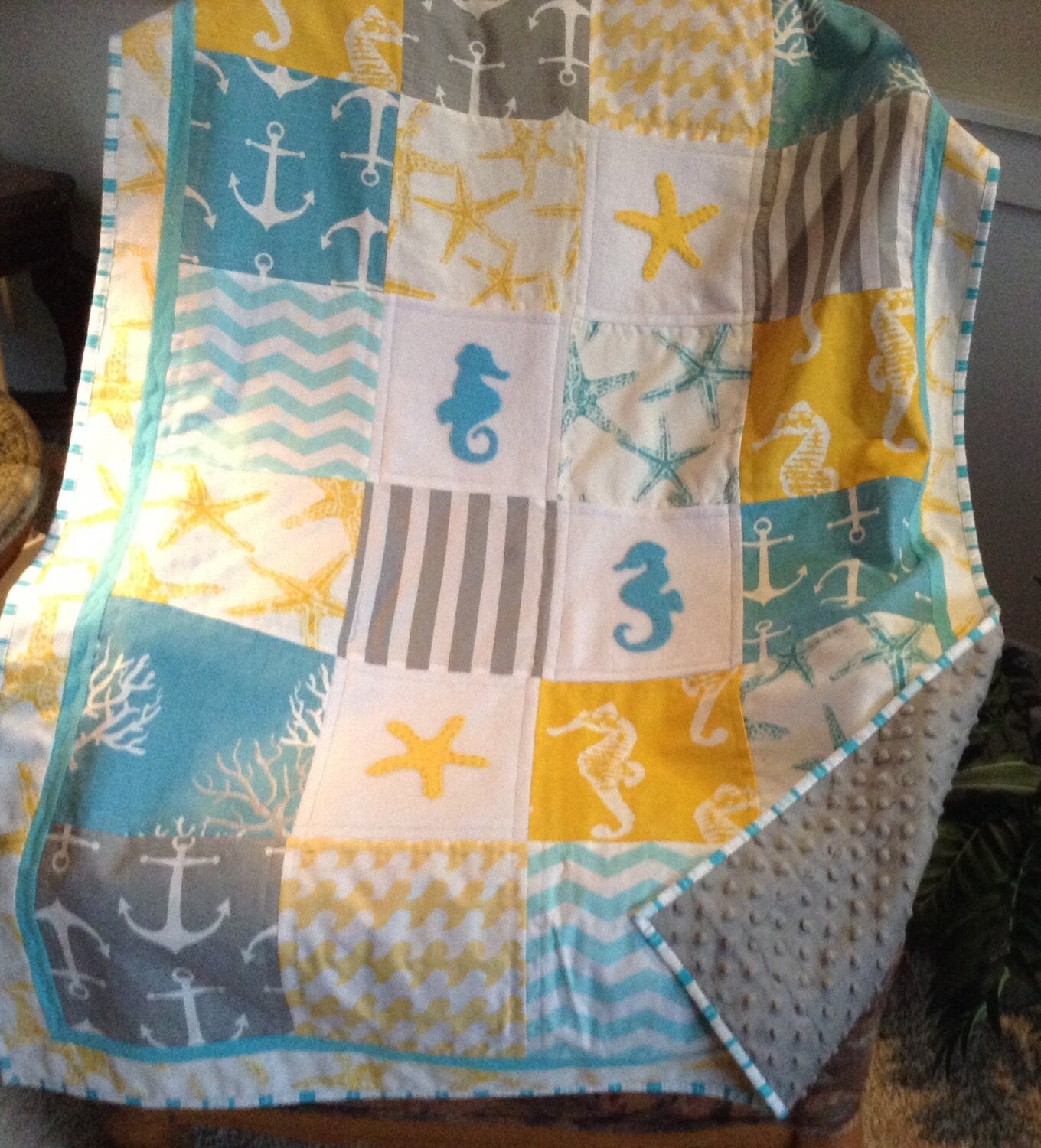 Sunshine quilt/Beach quilt/Seahorse/Starfish/Many size options