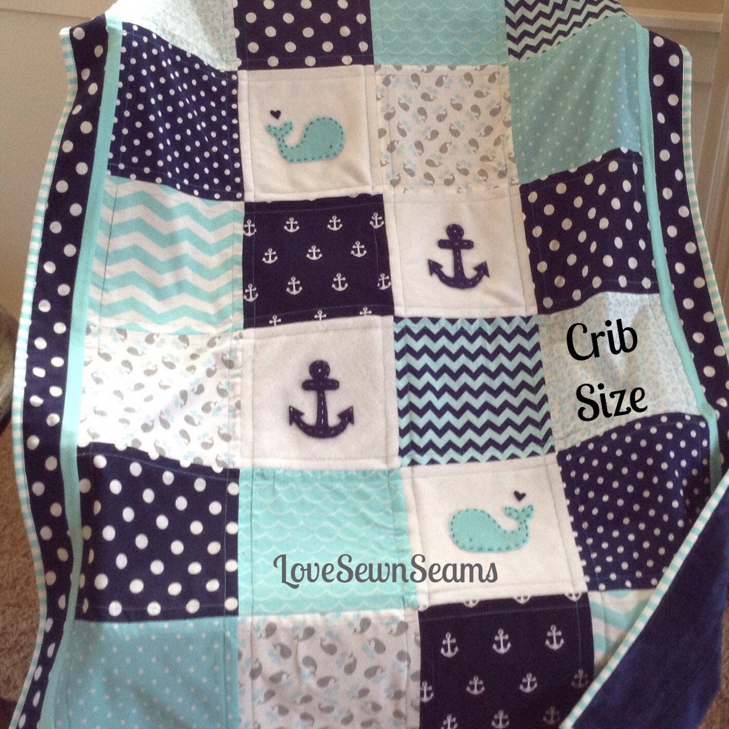 Nautical Baby quilt/Coastal quilt/MADE TO ORDER/Handmade baby quilt/Nautical Baby blanket/Nautical Crib bedding