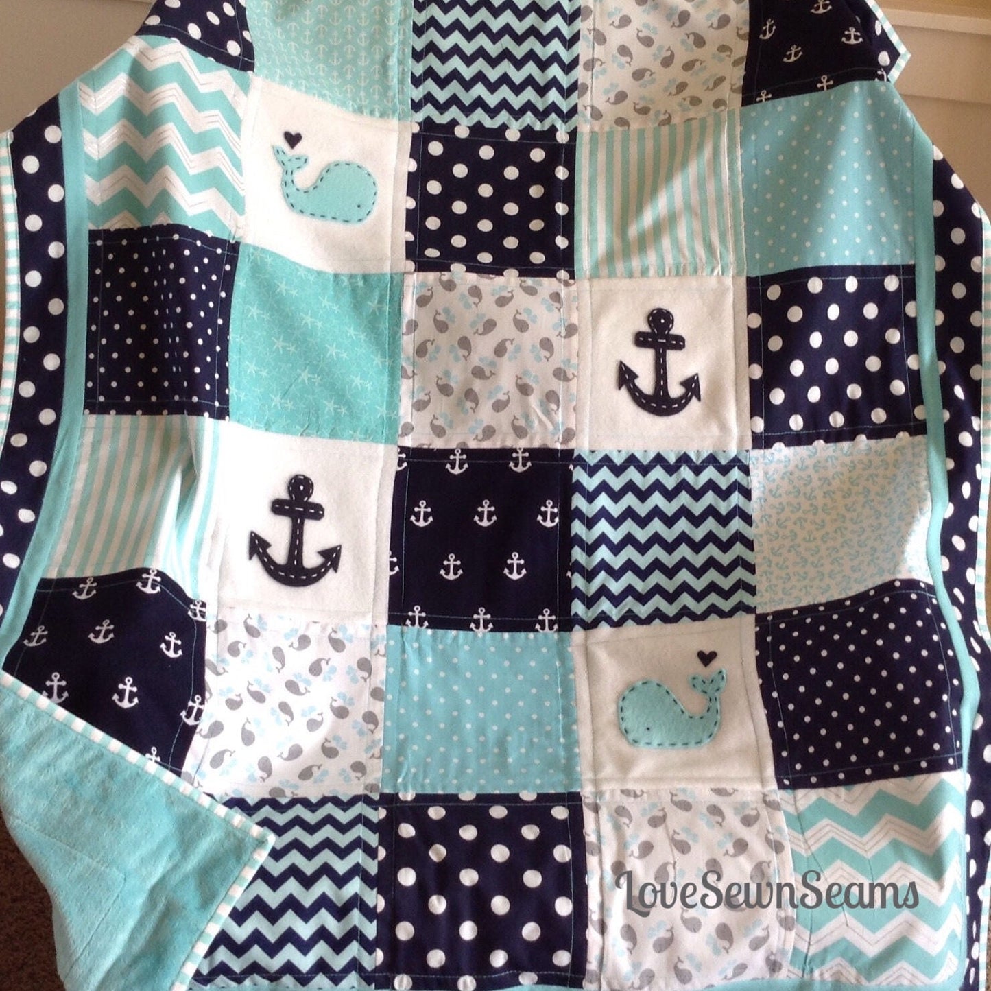Nautical Baby quilt/Coastal quilt/MADE TO ORDER/Handmade baby quilt/Nautical Baby blanket/Nautical Crib bedding