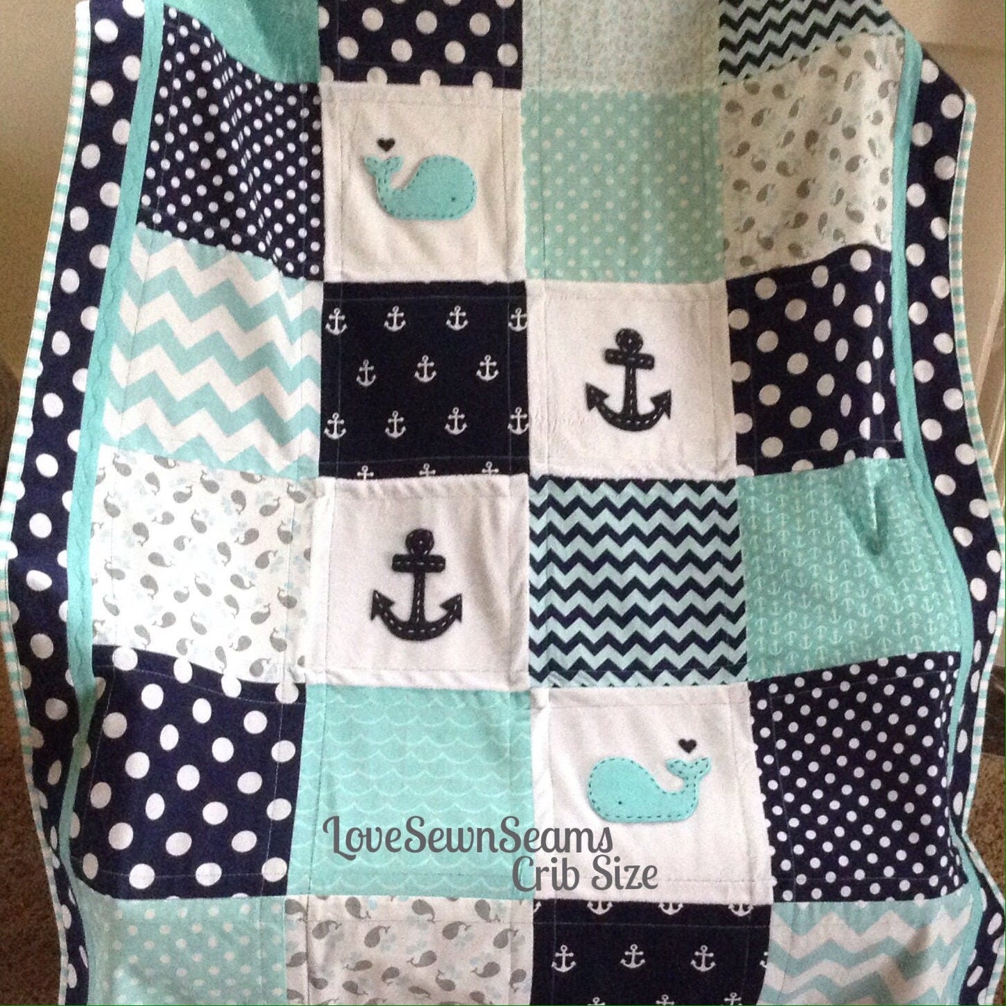 Nautical Baby quilt/Coastal quilt/MADE TO ORDER/Handmade baby quilt/Nautical Baby blanket/Nautical Crib bedding