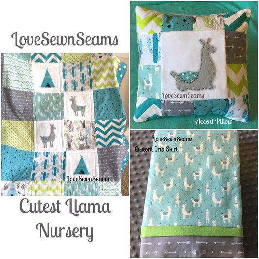 MADE TO ORDER/Llama Quilt/Llama Nursery/Southwest quilt/Alpaca quilt/Llama lovey
