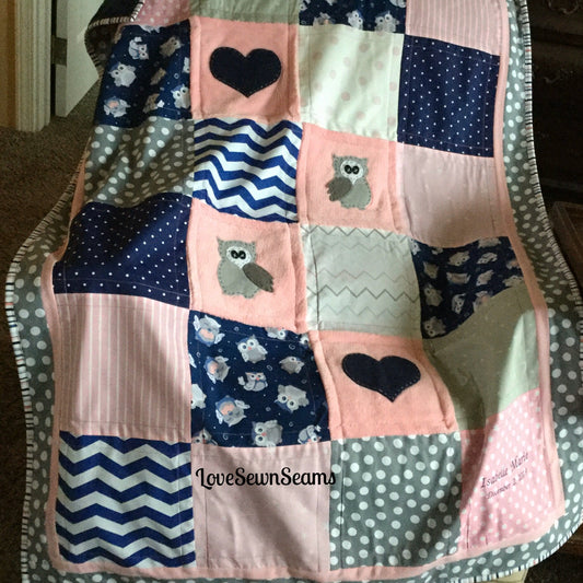 OWL BABY QUILT/Owl quilt/Owls/Handmade baby quilt/baby quilt/Owl
